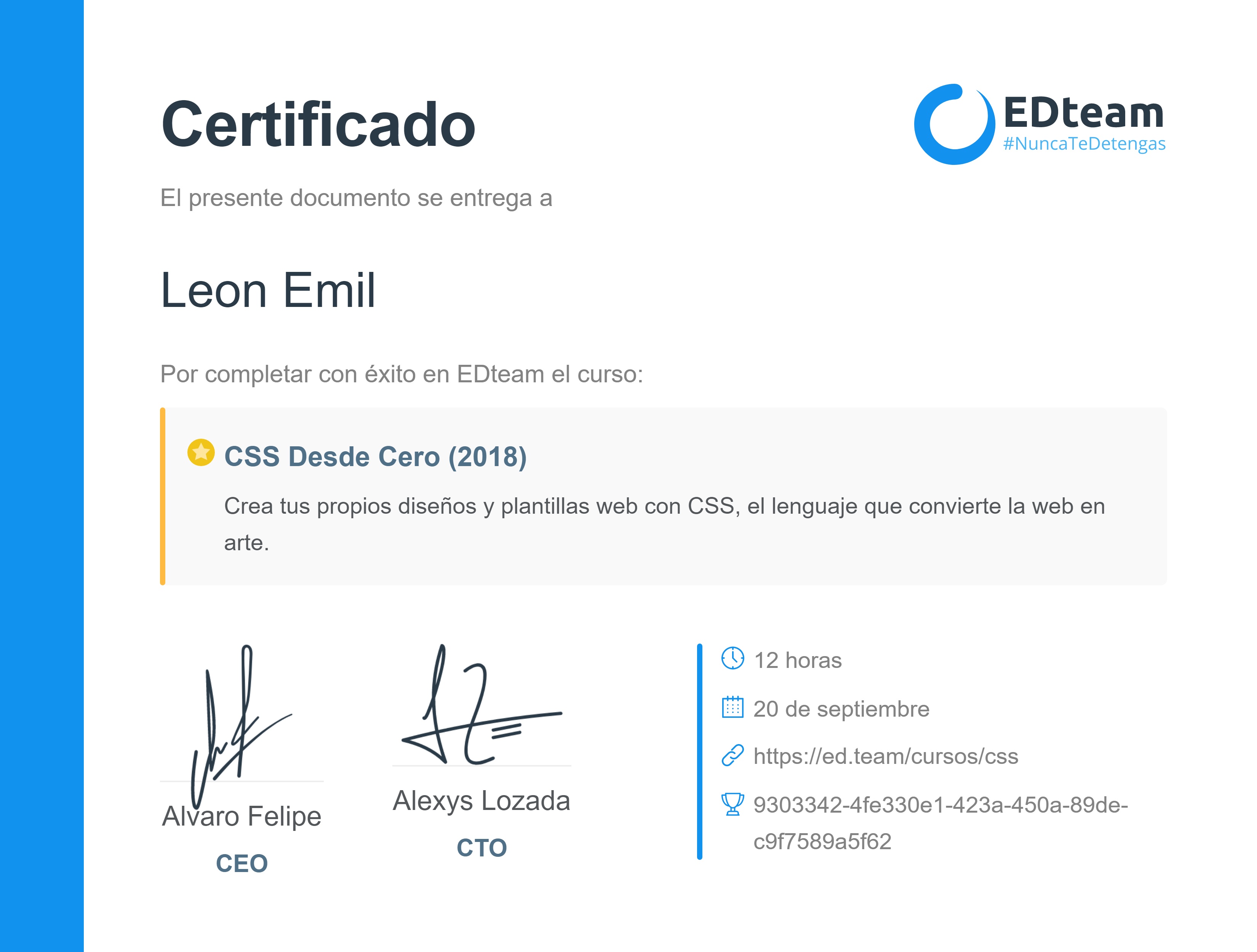 Certificado de curso