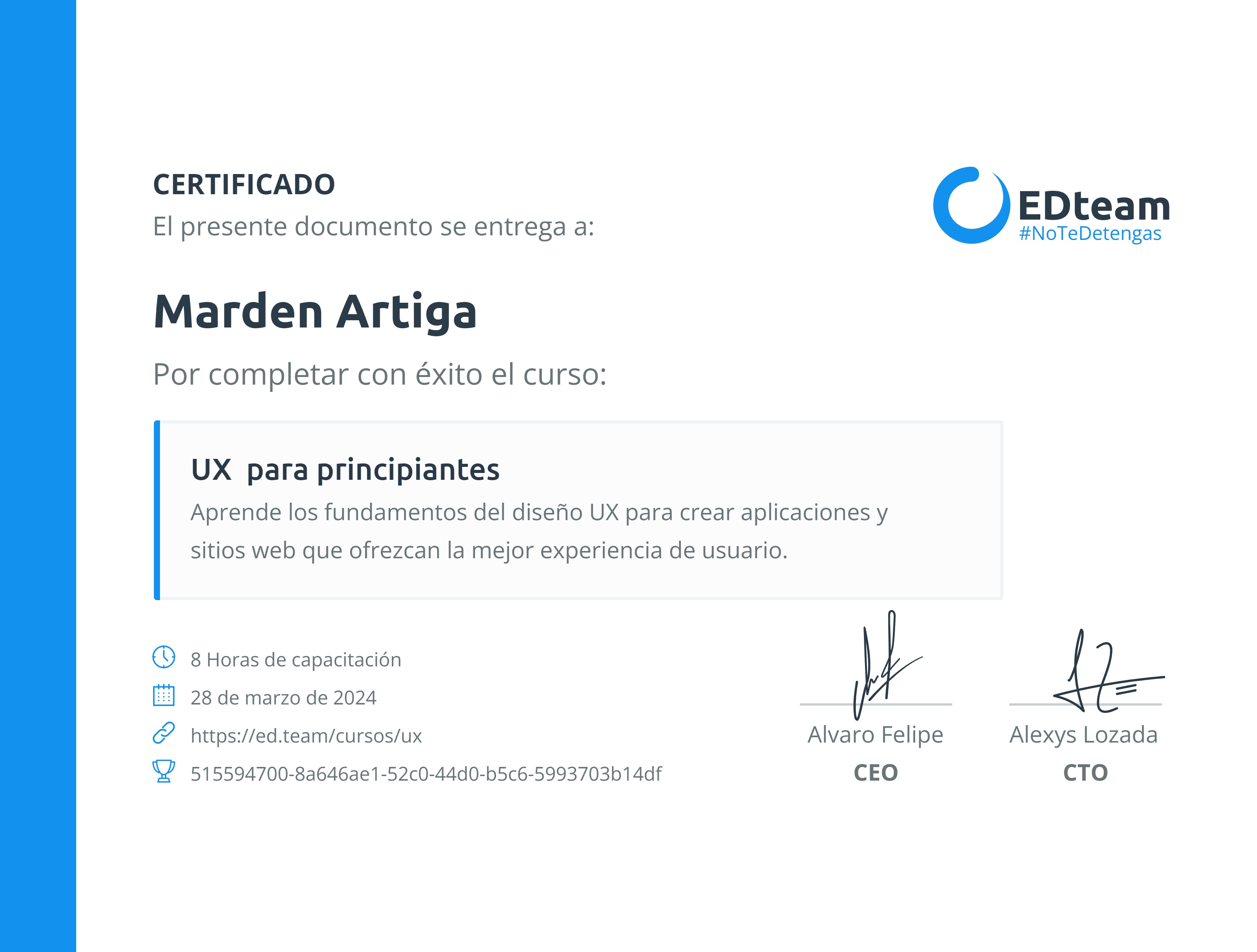 Certificado de curso