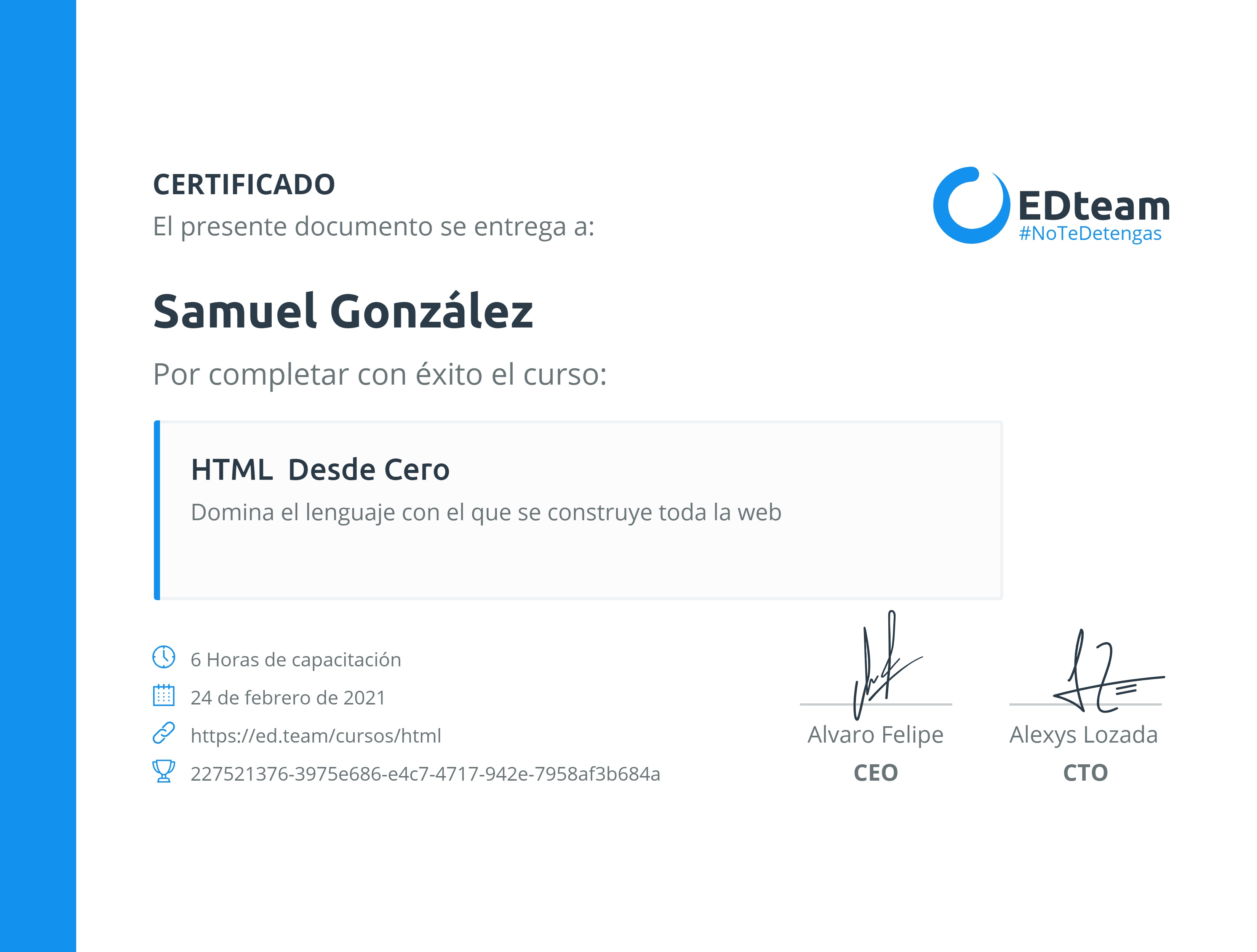 Certificado de curso