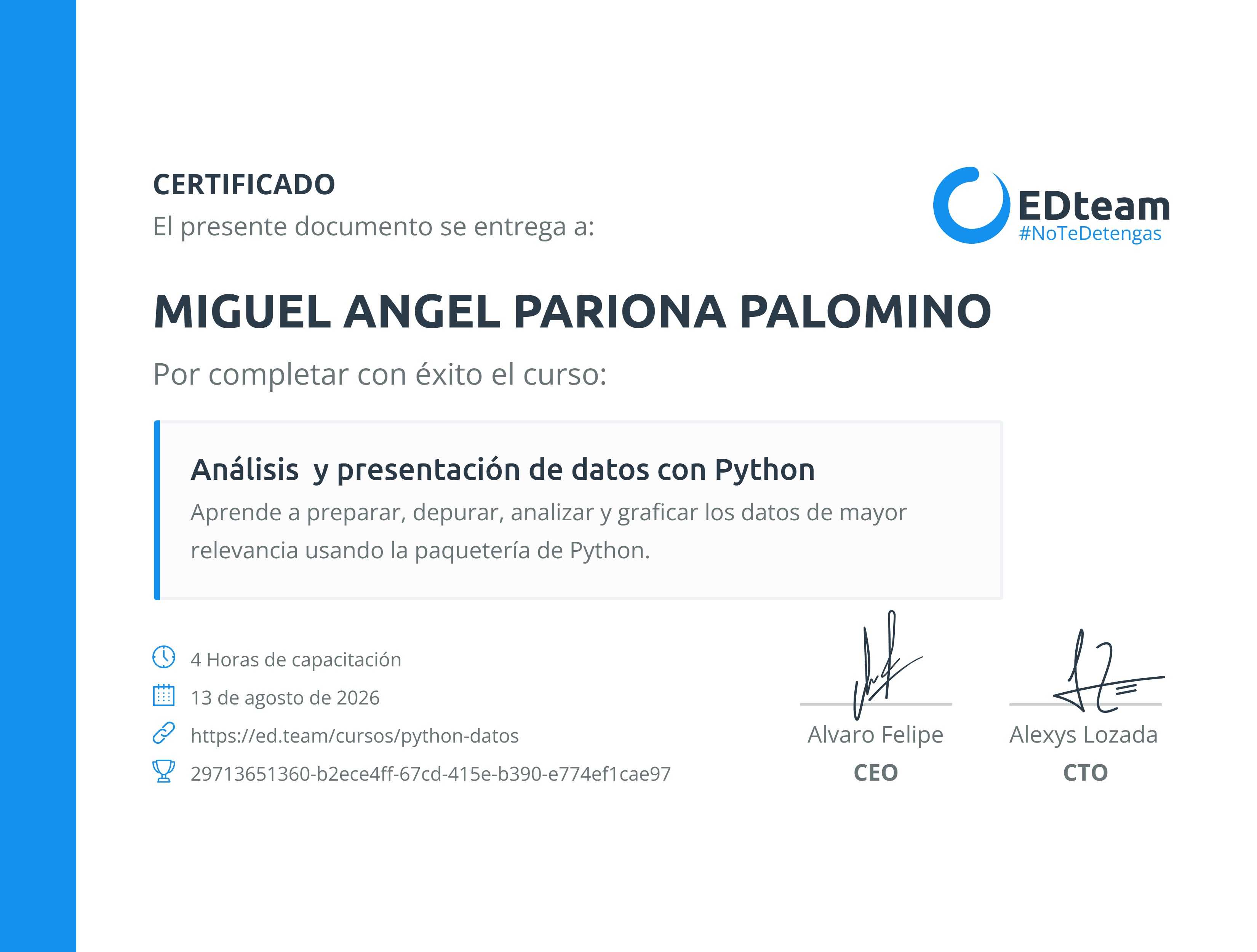 Certificado de curso