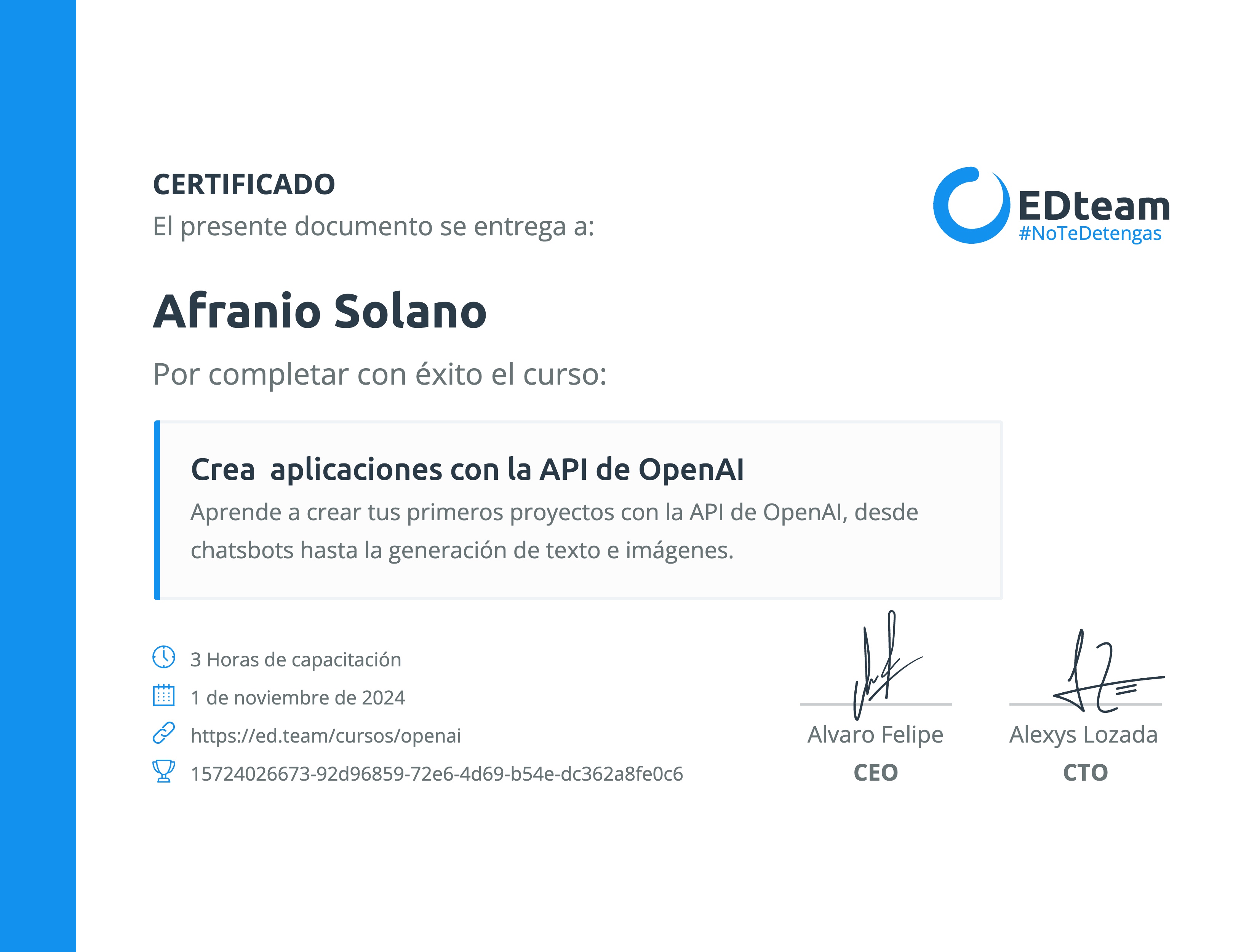 Certificado de curso