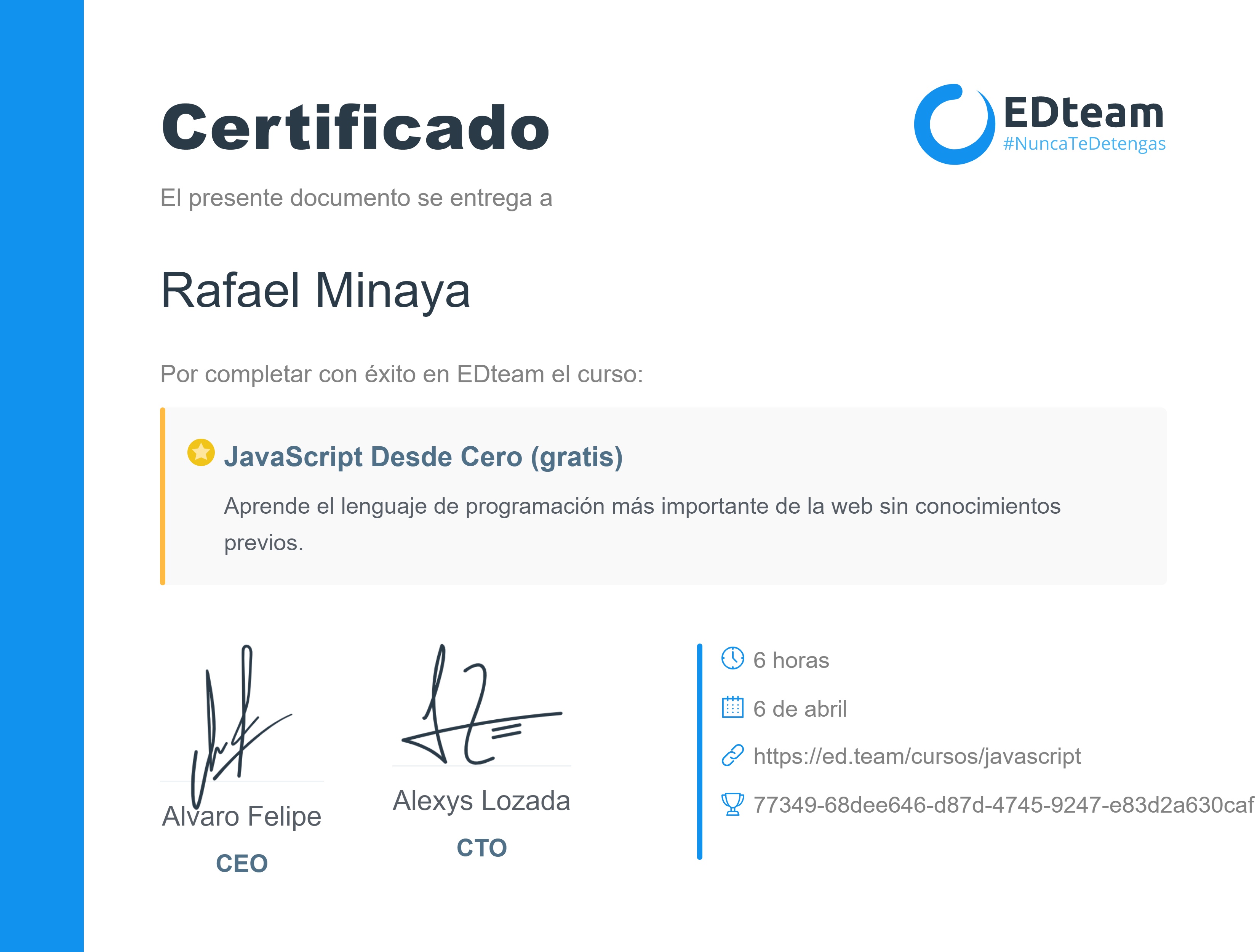 Certificado de curso