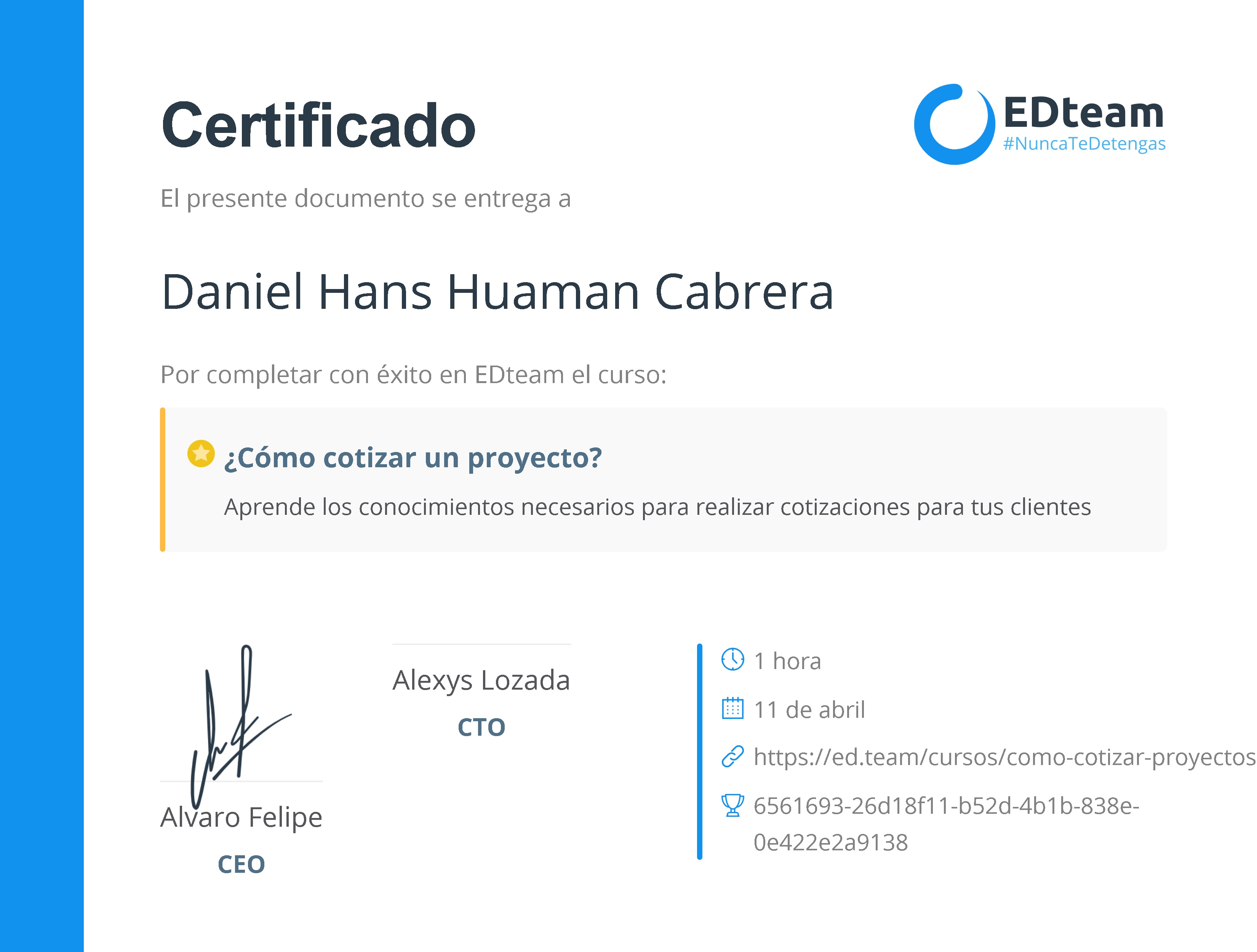 Certificado de curso