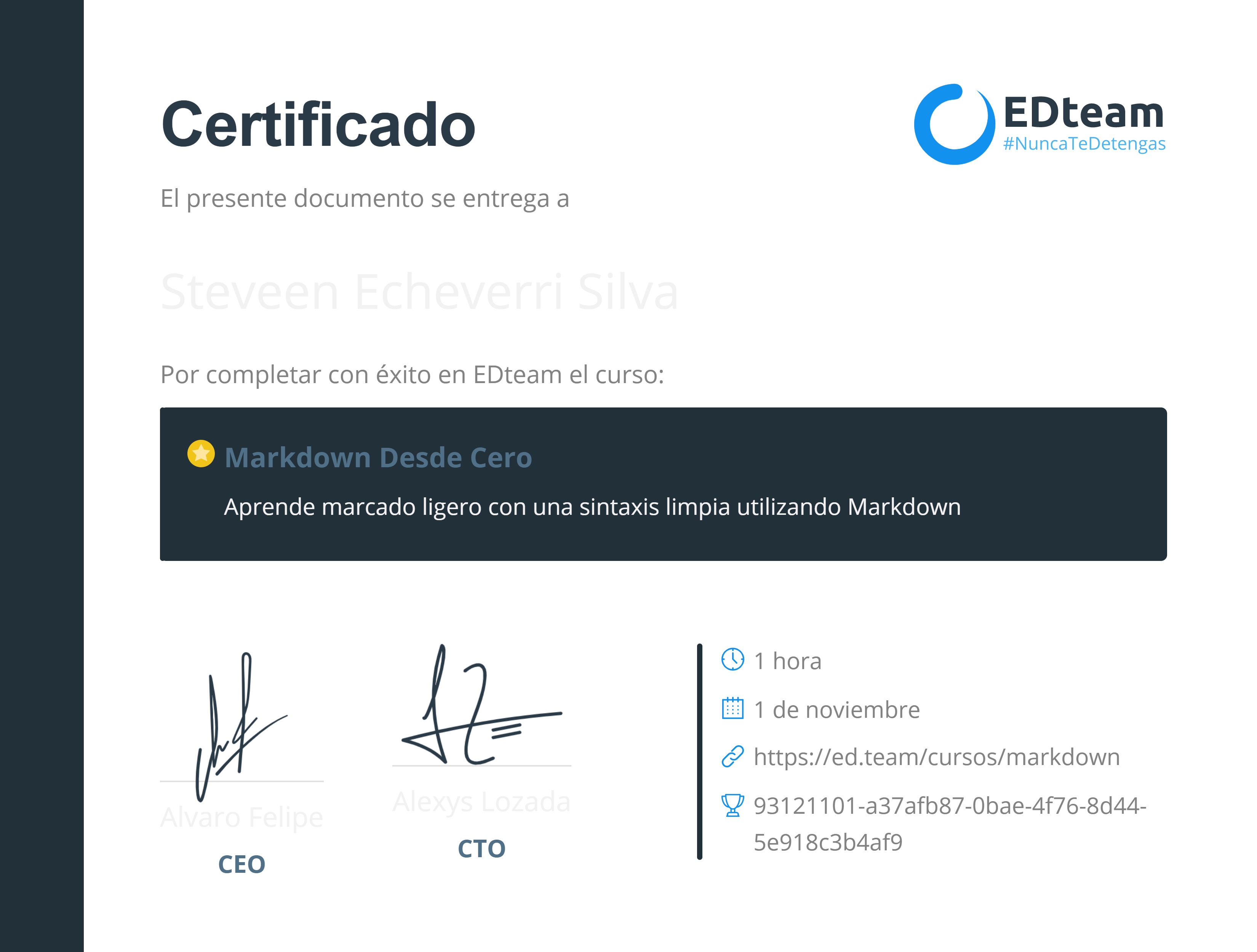 Certificado de curso