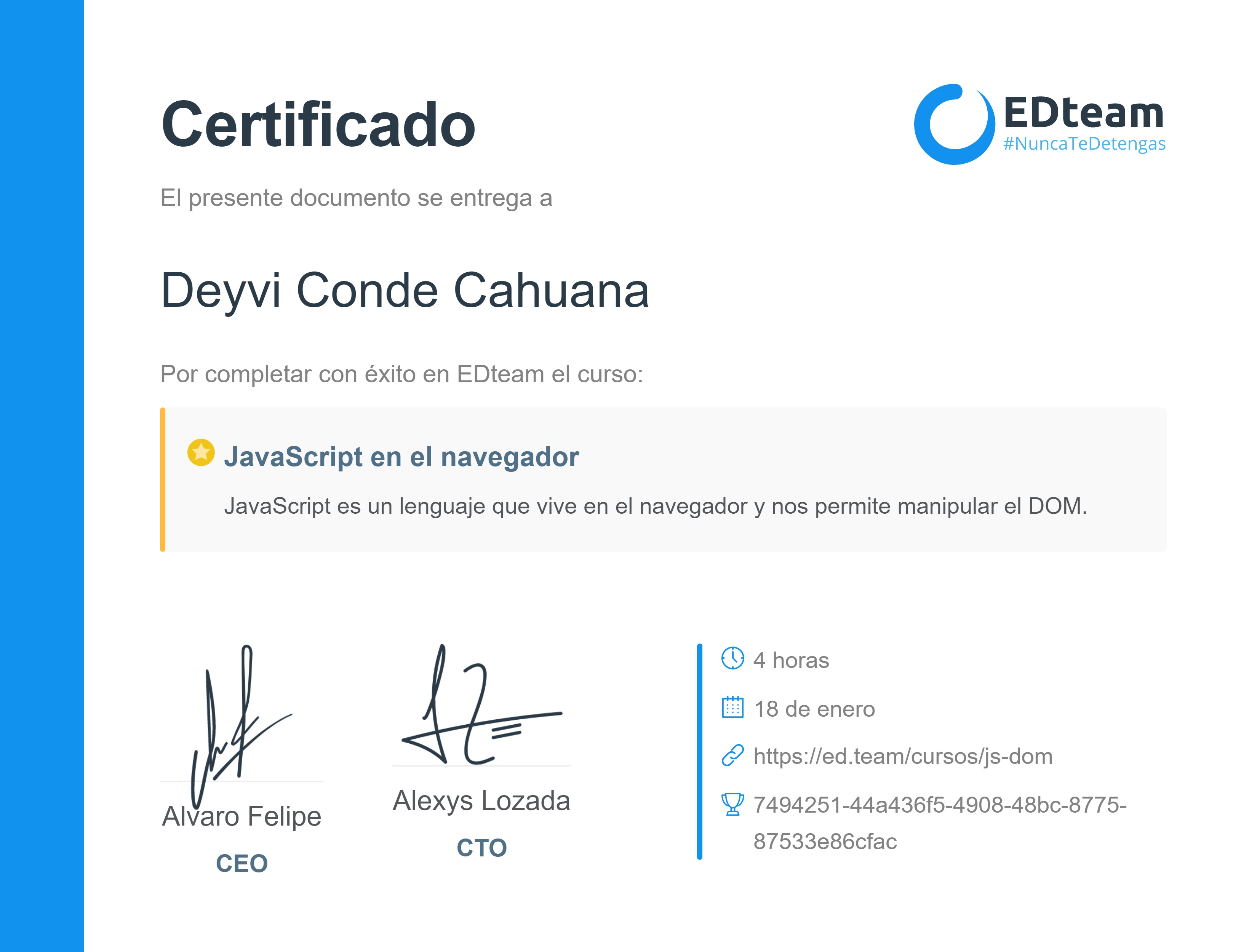 Certificado de curso