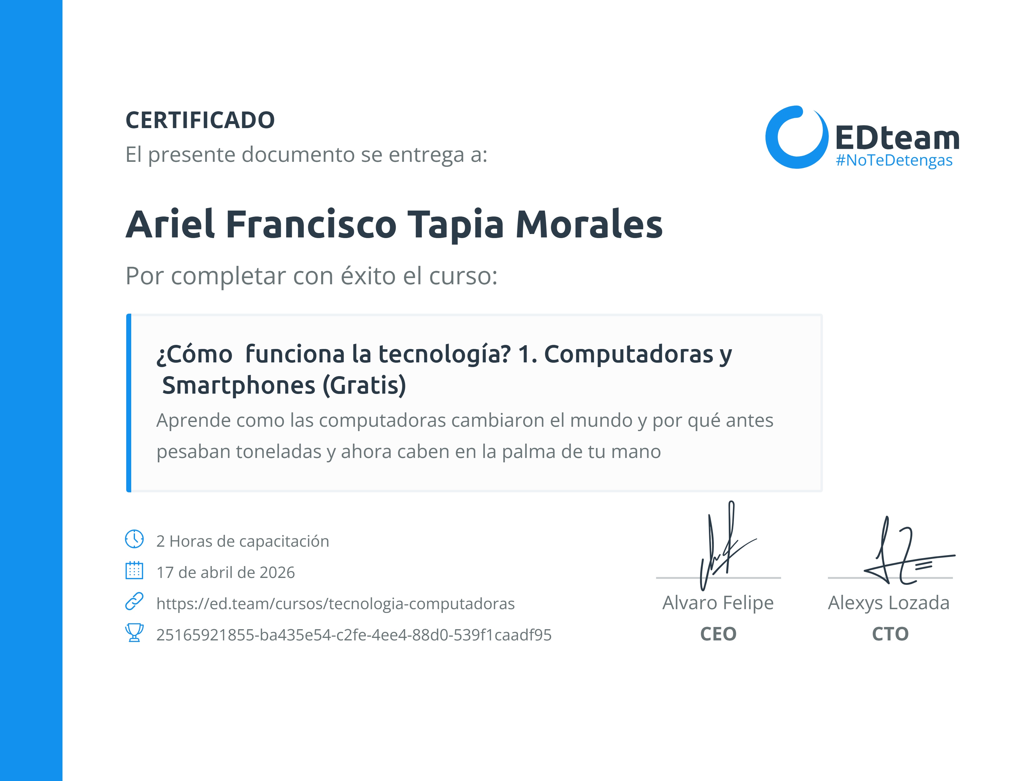 Certificado de curso