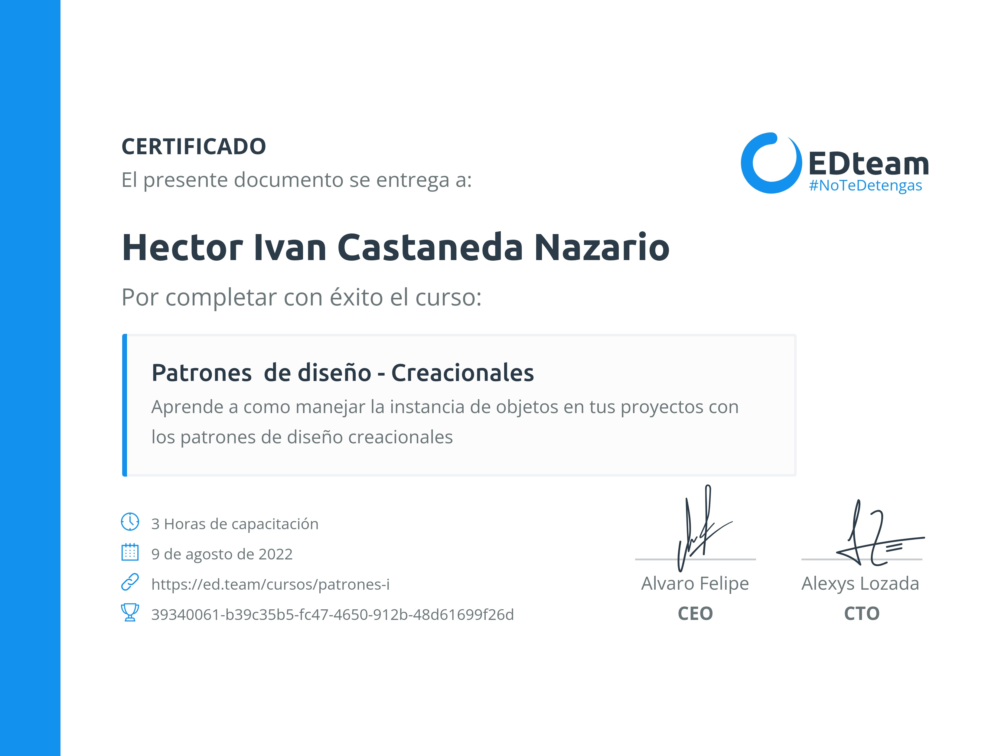 Certificado de curso