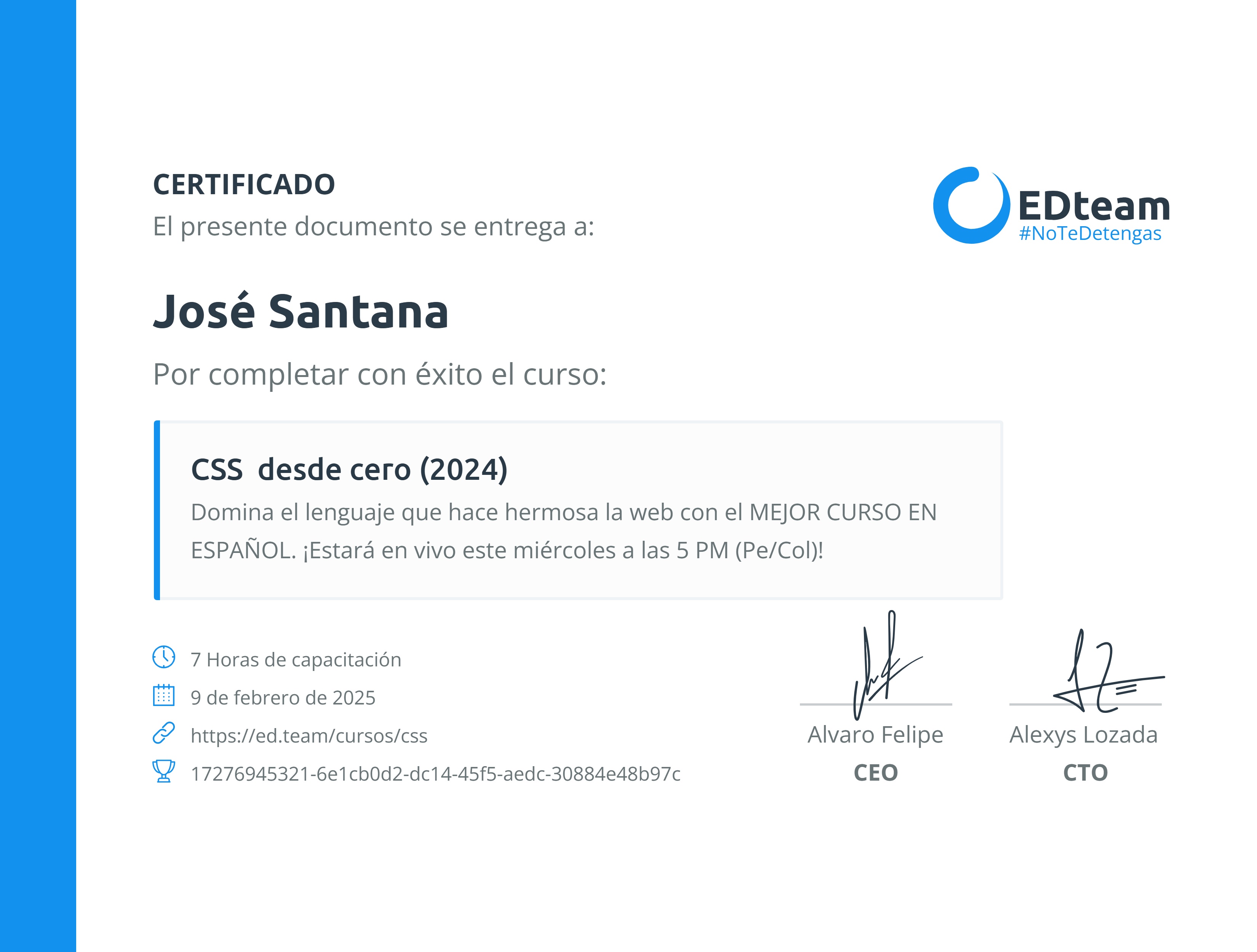 Certificado de curso