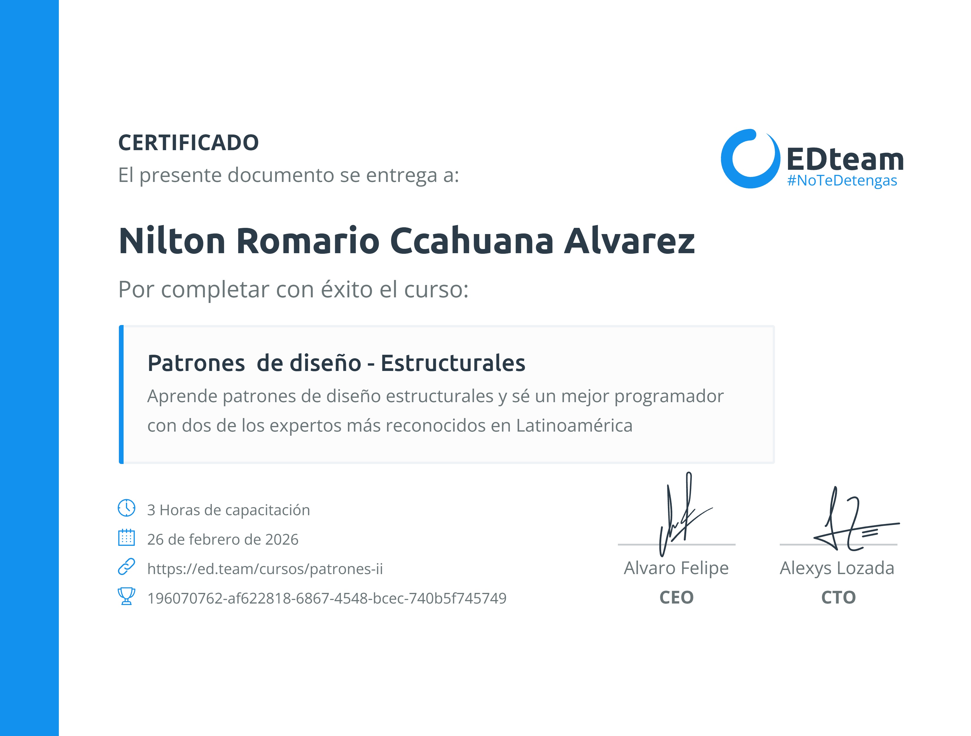 Certificado de curso