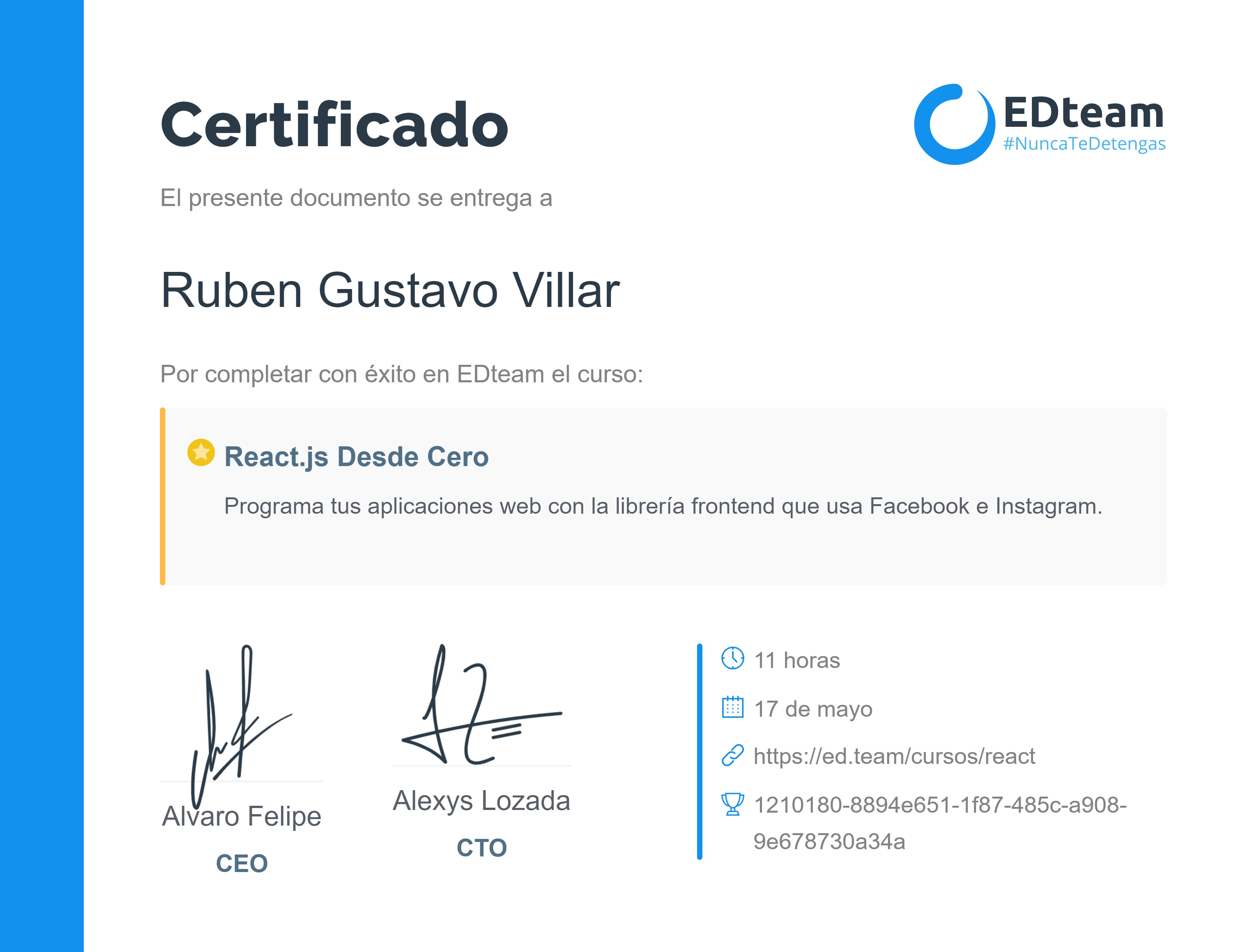 Certificado de curso