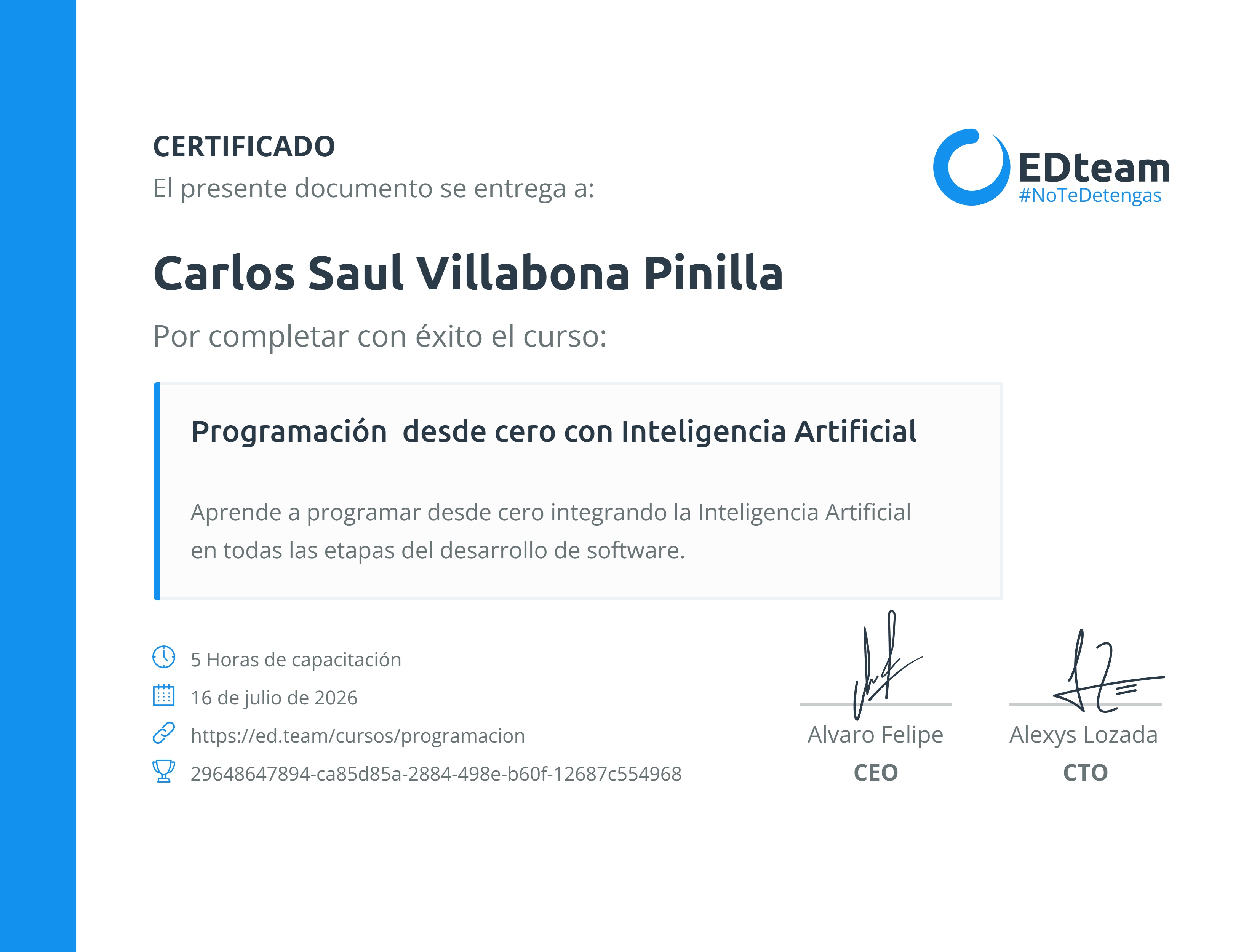 Certificado de curso