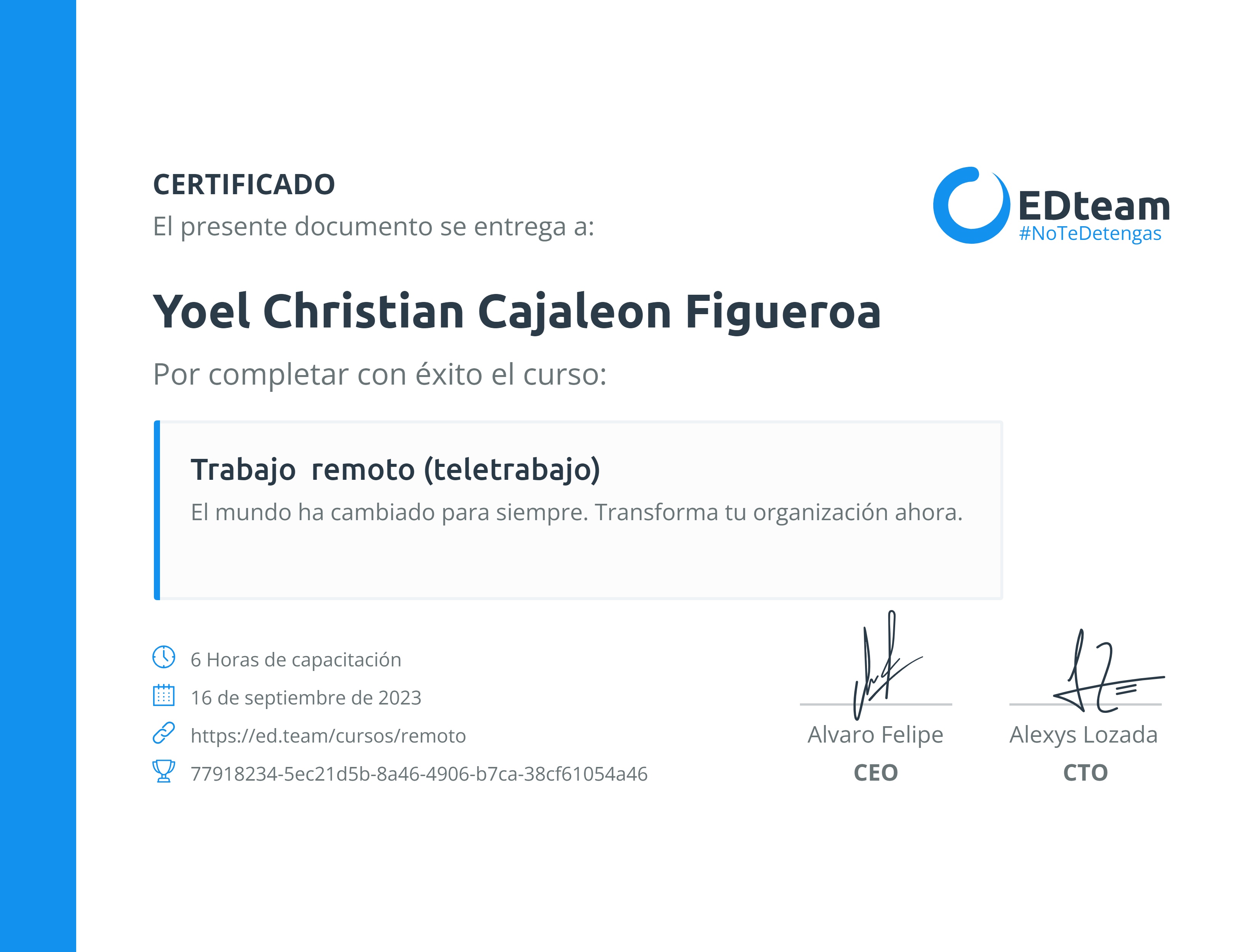 Certificado de curso