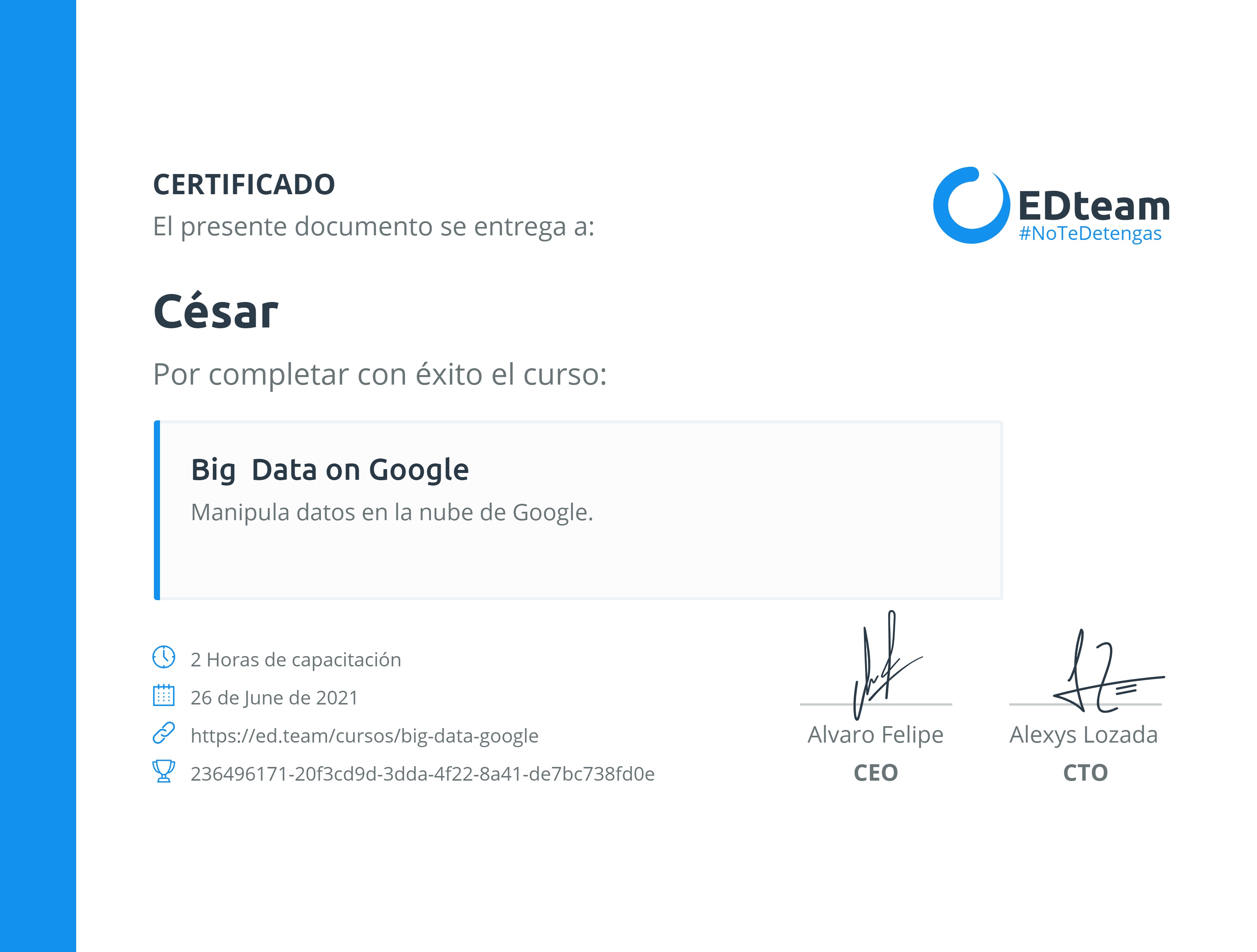 Certificado de curso