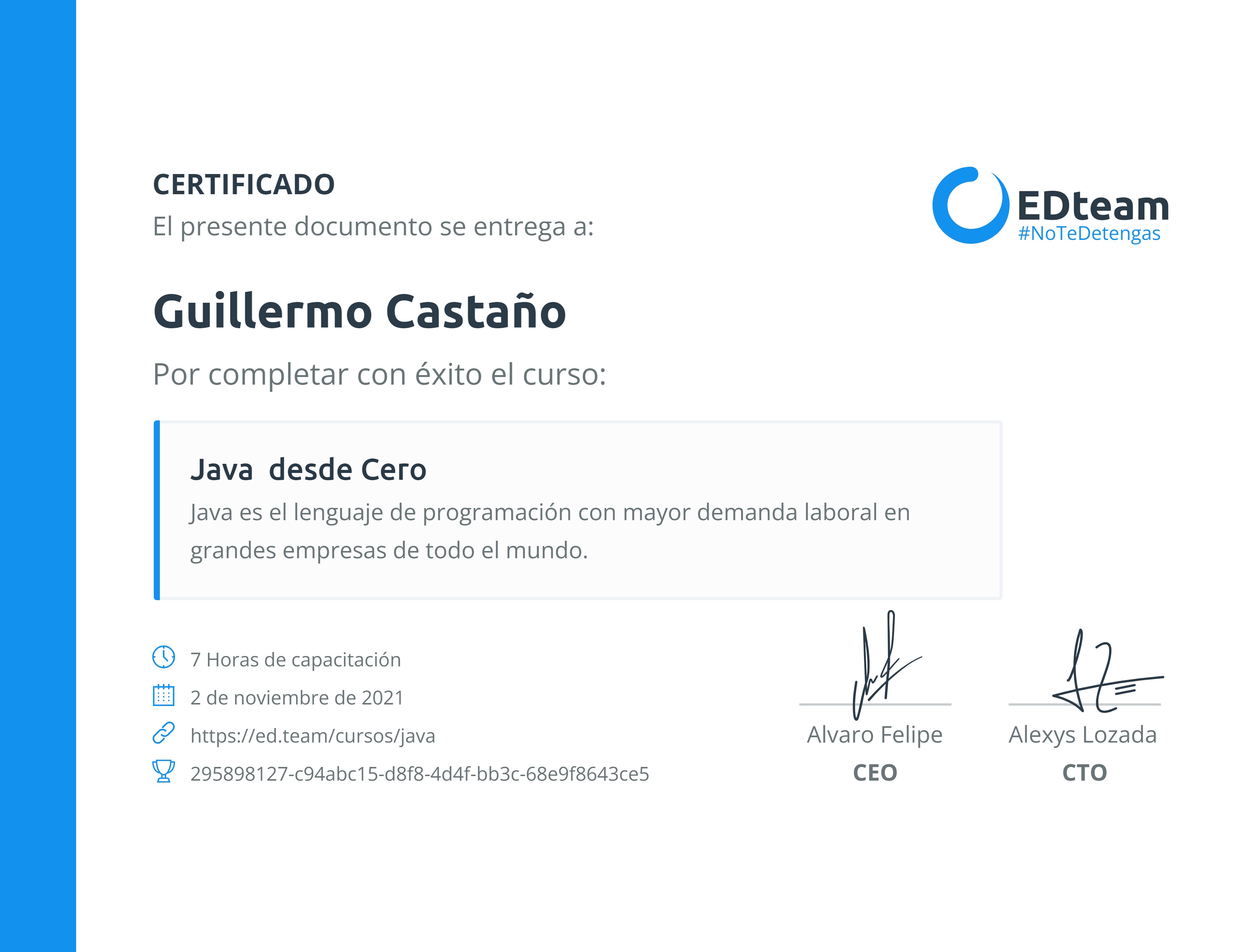 Certificado de curso