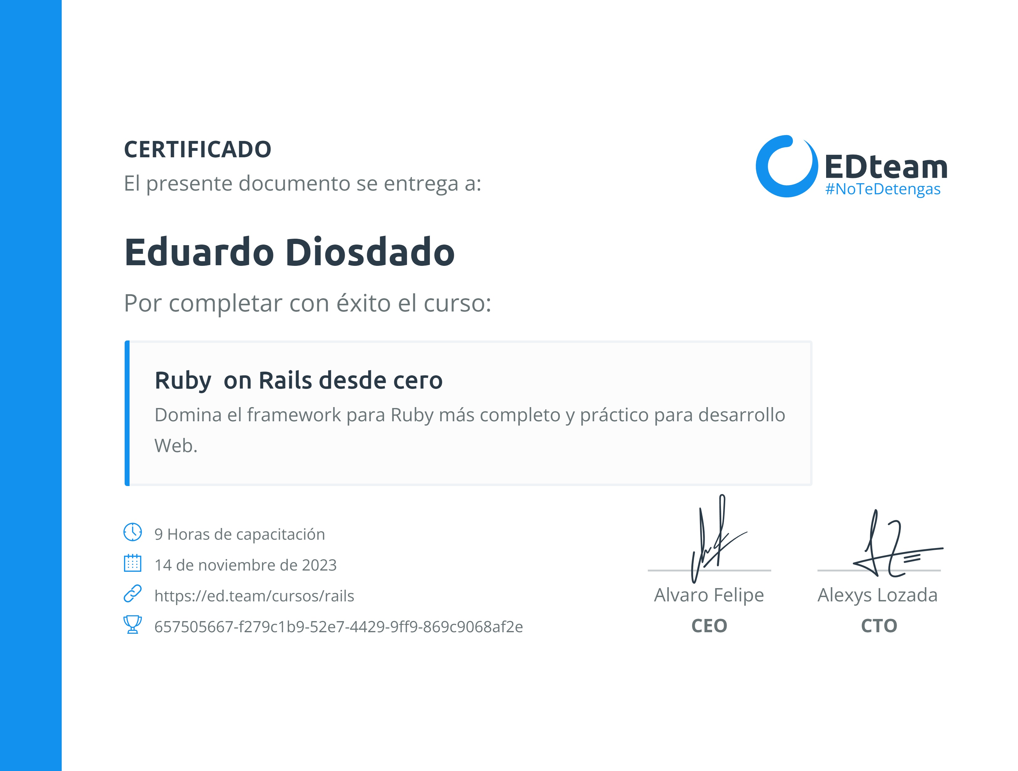 Certificado de curso