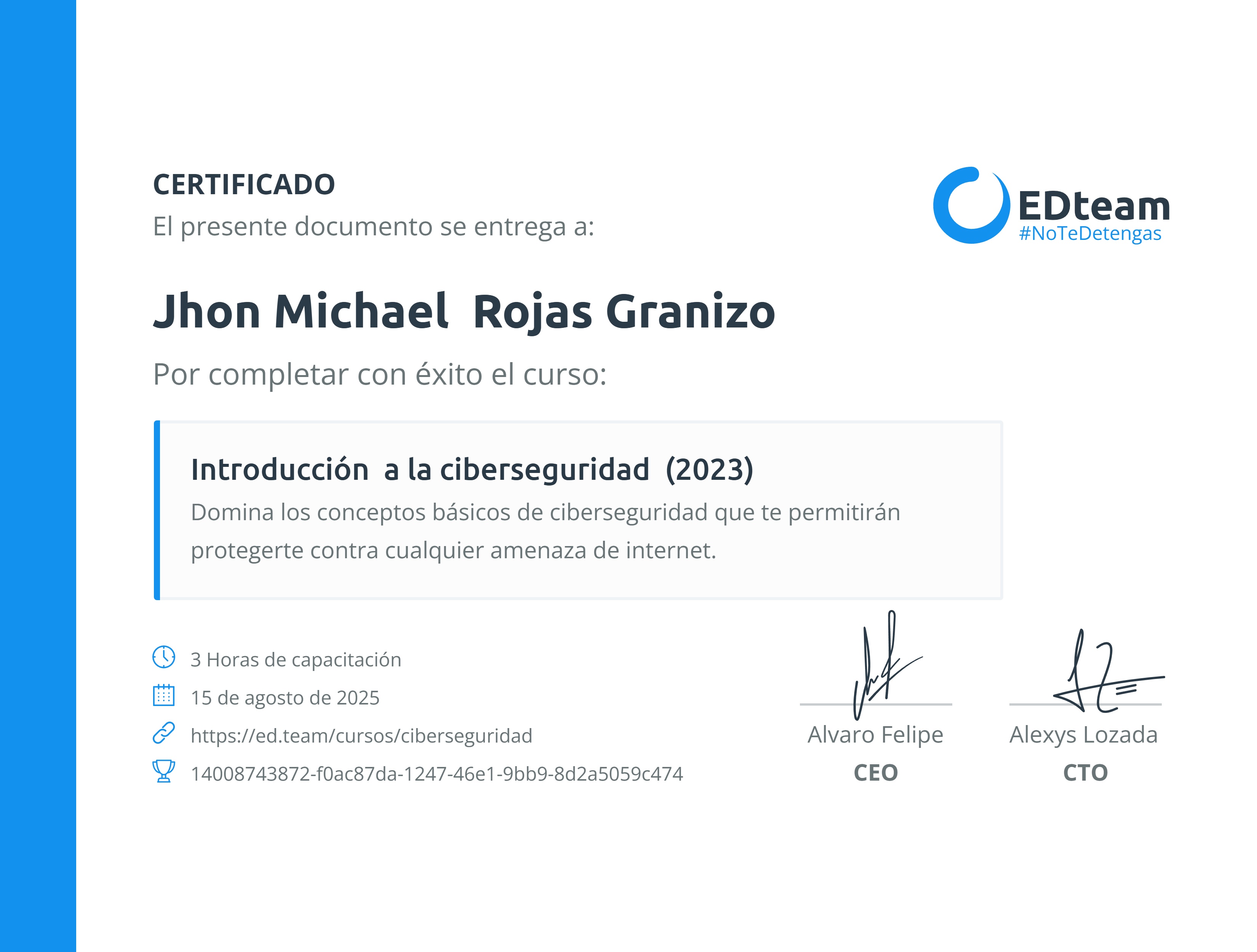 Certificado de curso