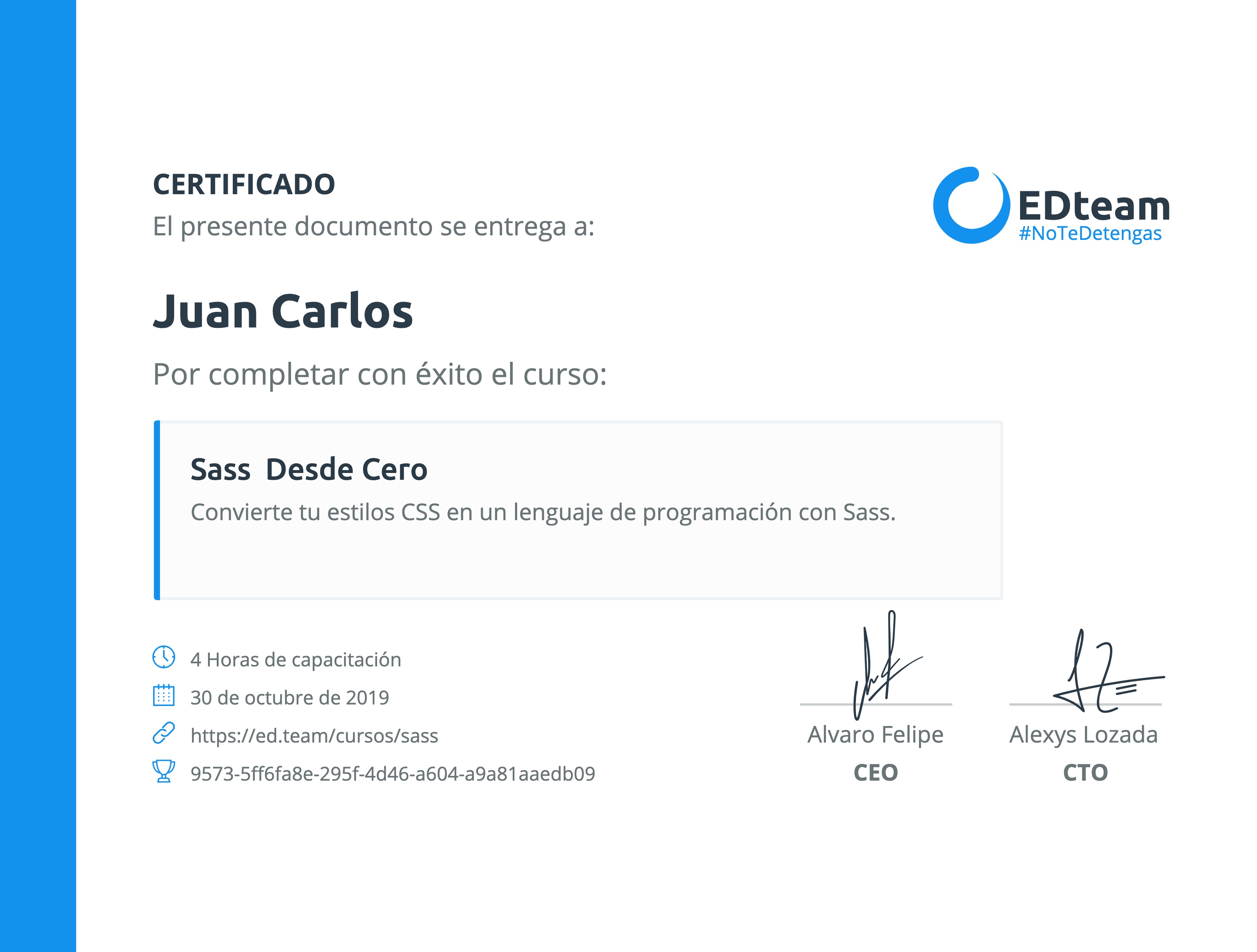 Certificado de curso