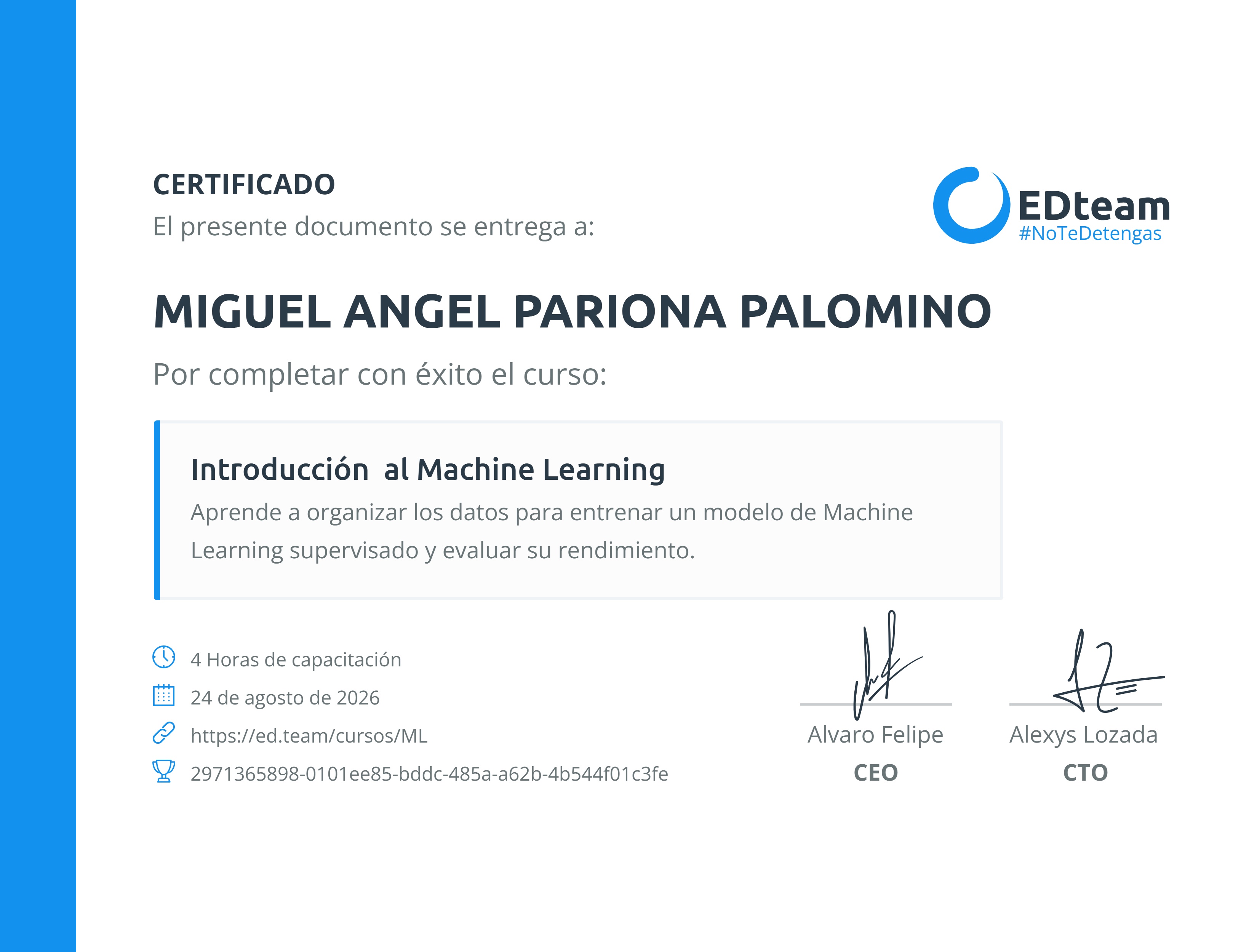 Certificado de curso