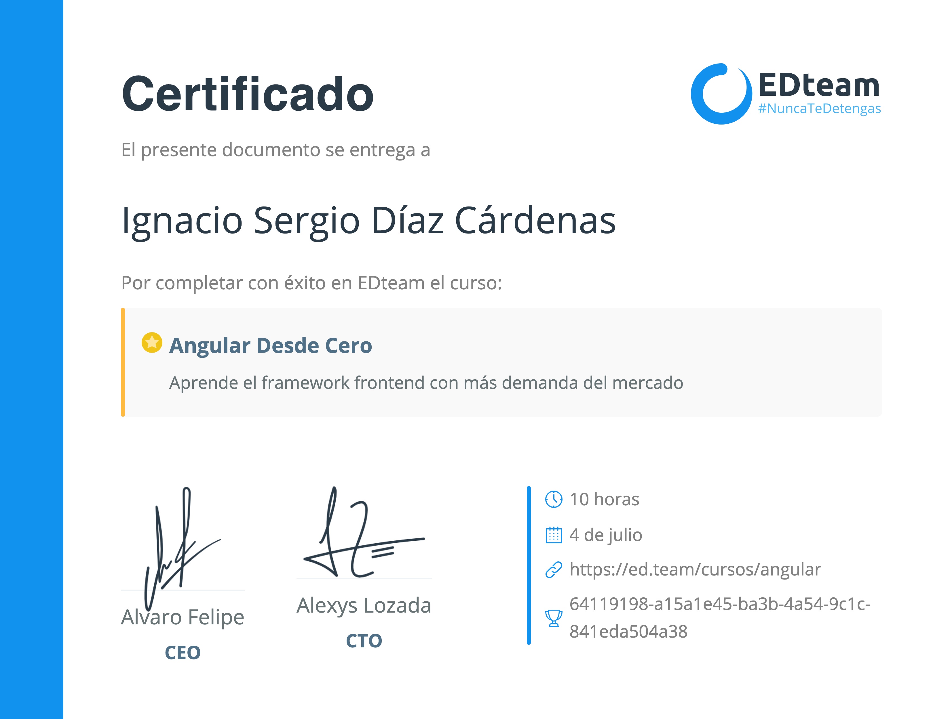 Certificado de curso