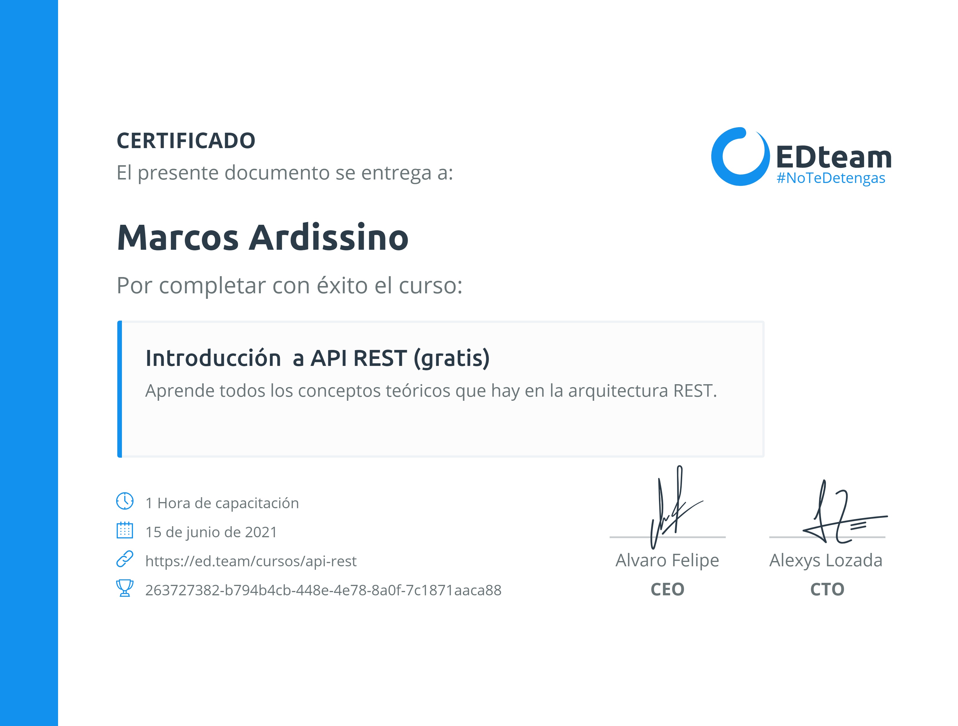 Certificado de curso