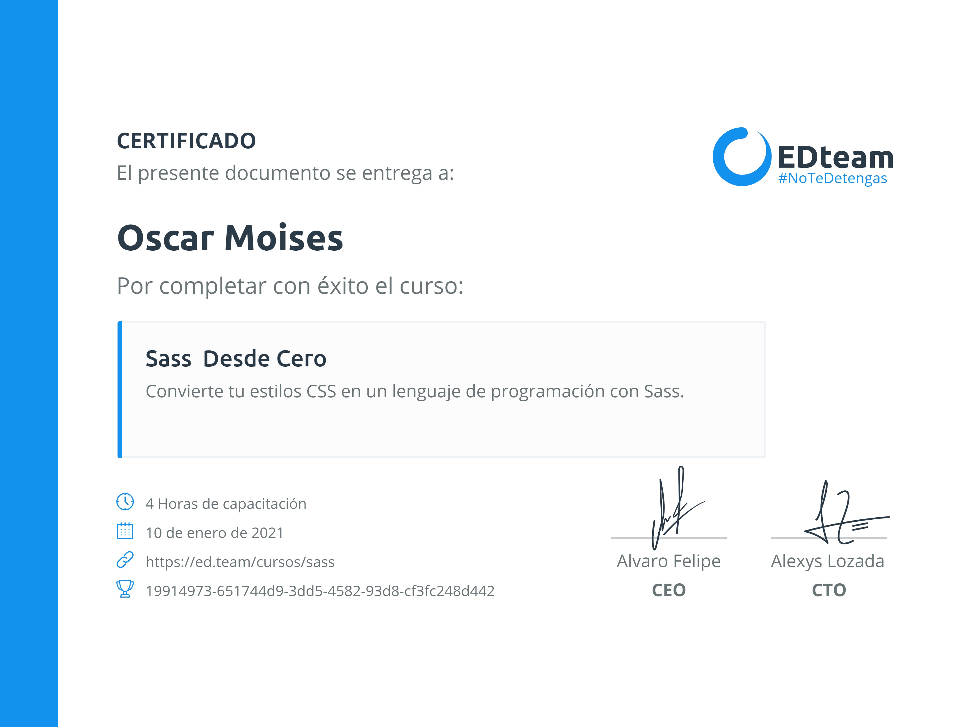 Certificado de curso