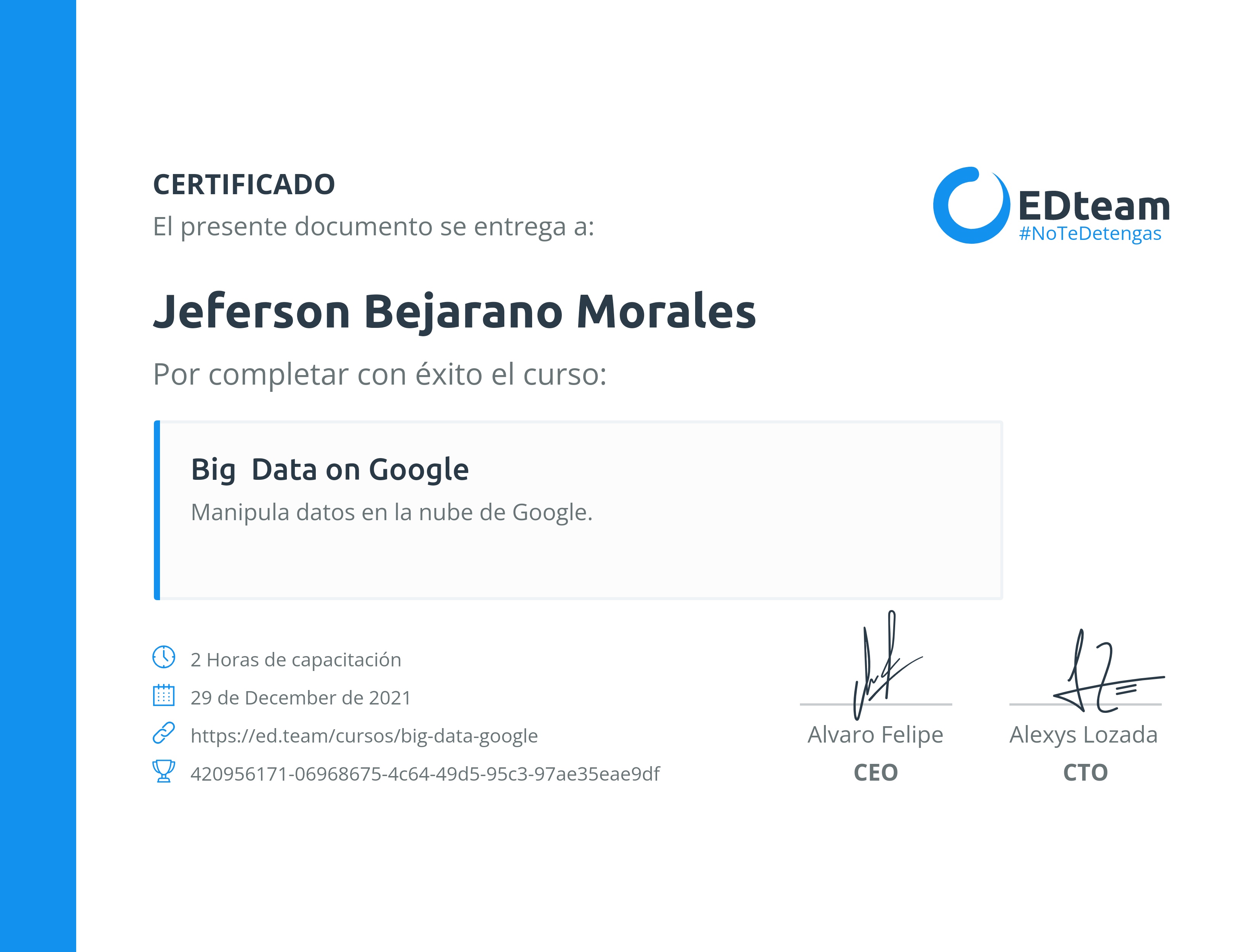 Certificado de curso