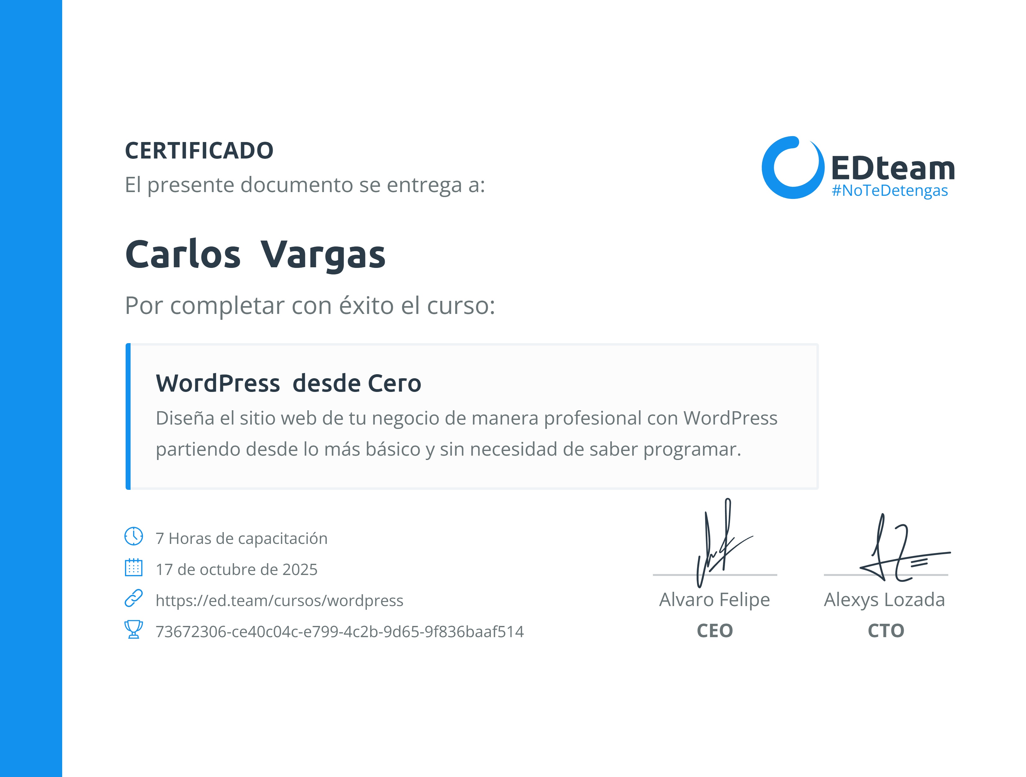 Certificado de curso