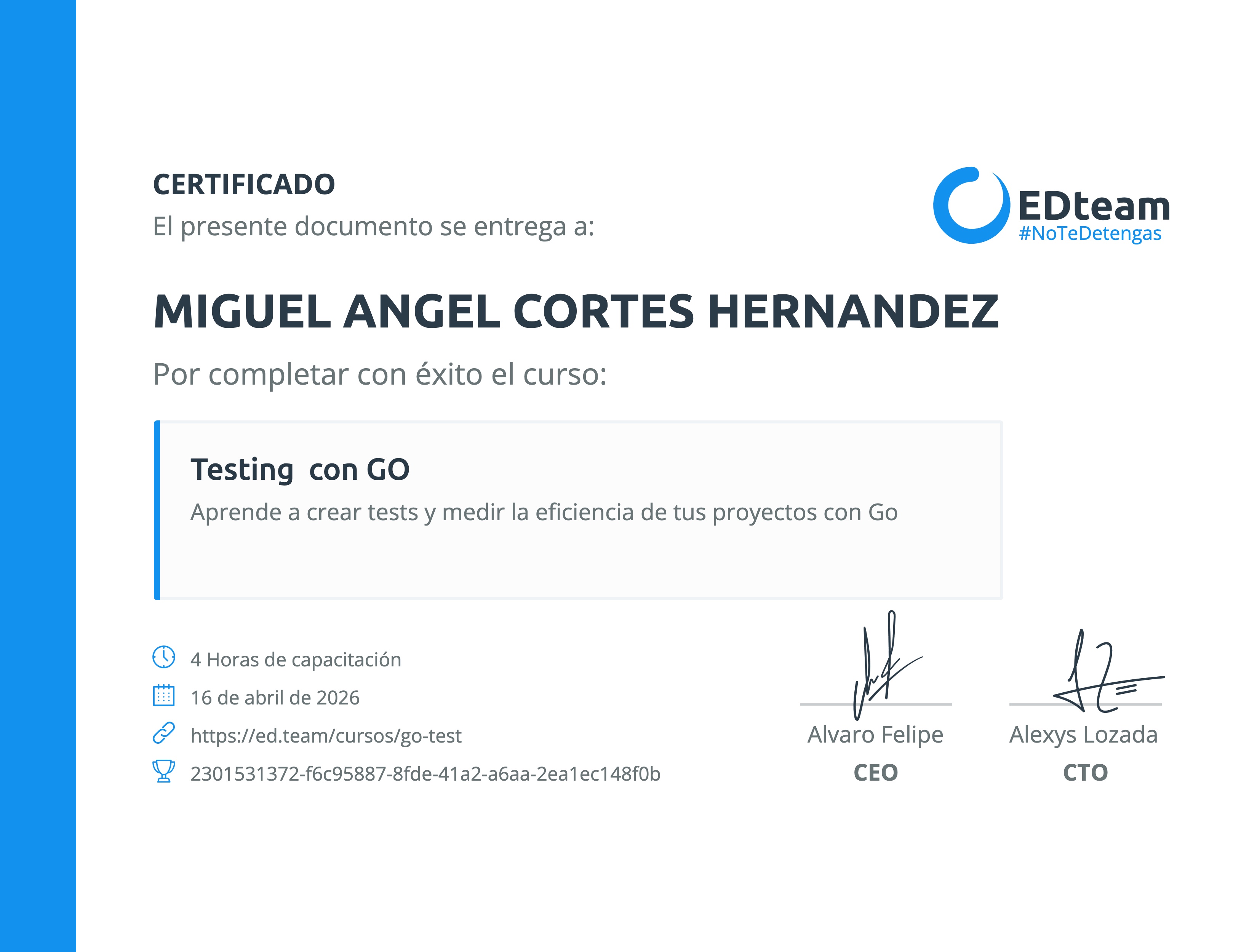 Certificado de curso