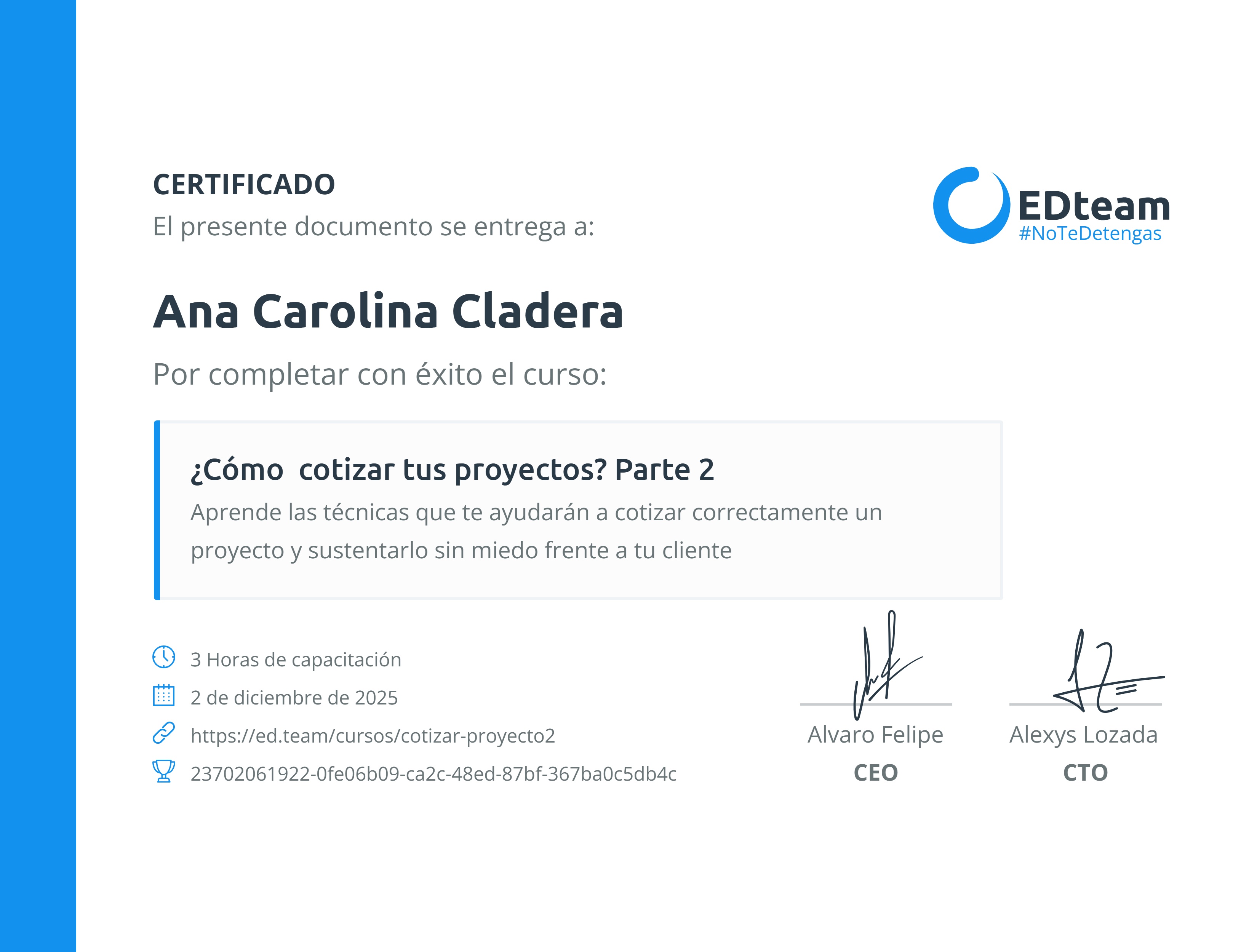 Certificado de curso