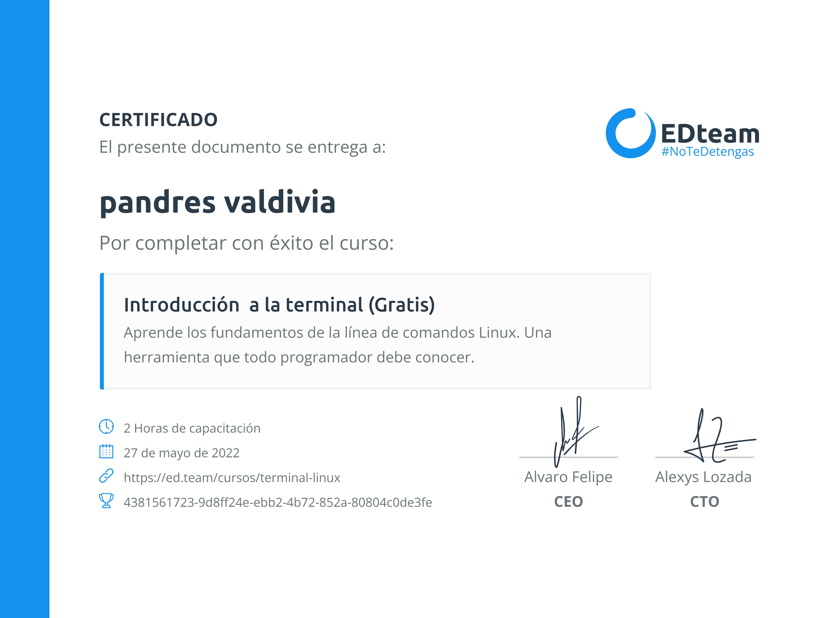 Certificado de curso