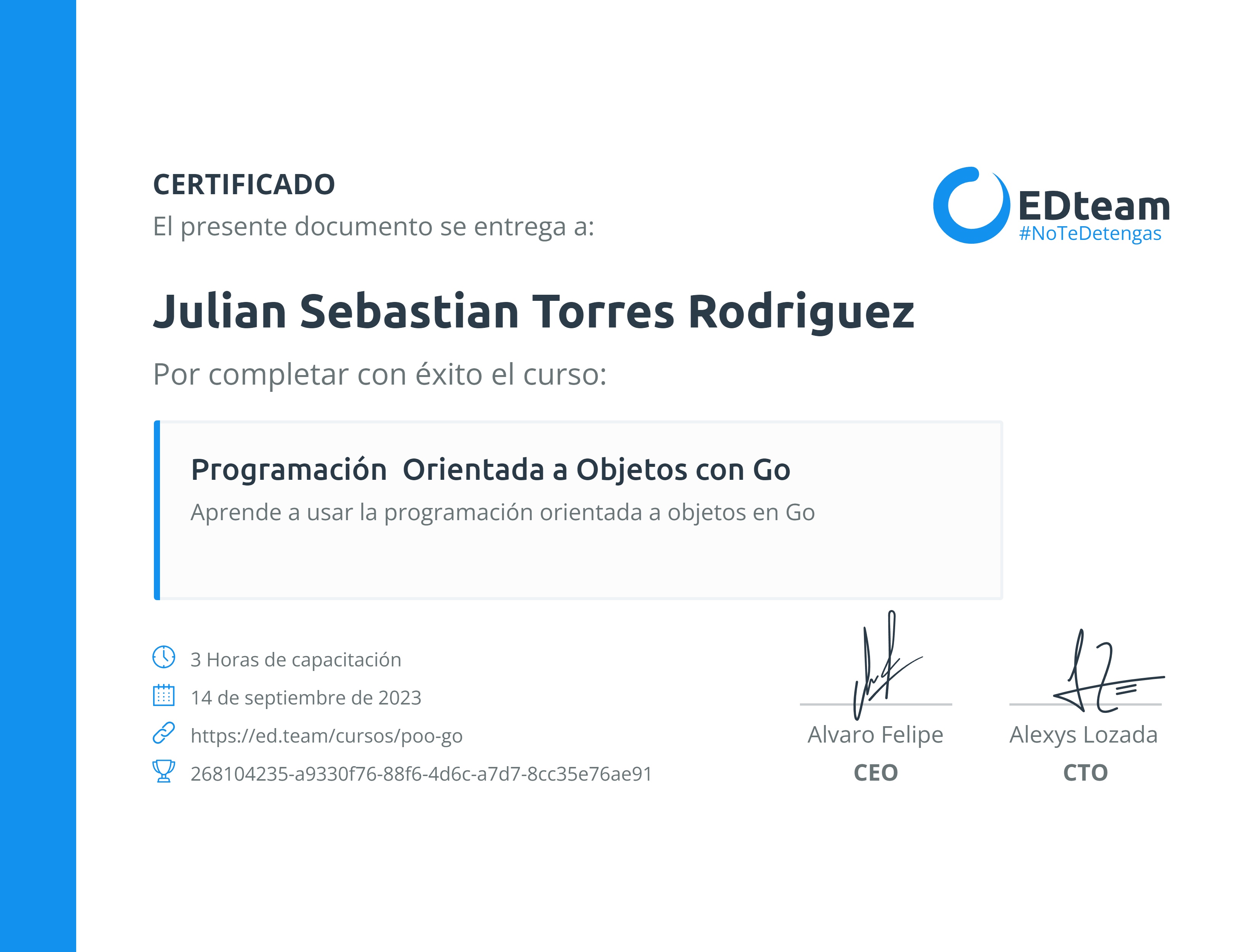 Certificado de curso