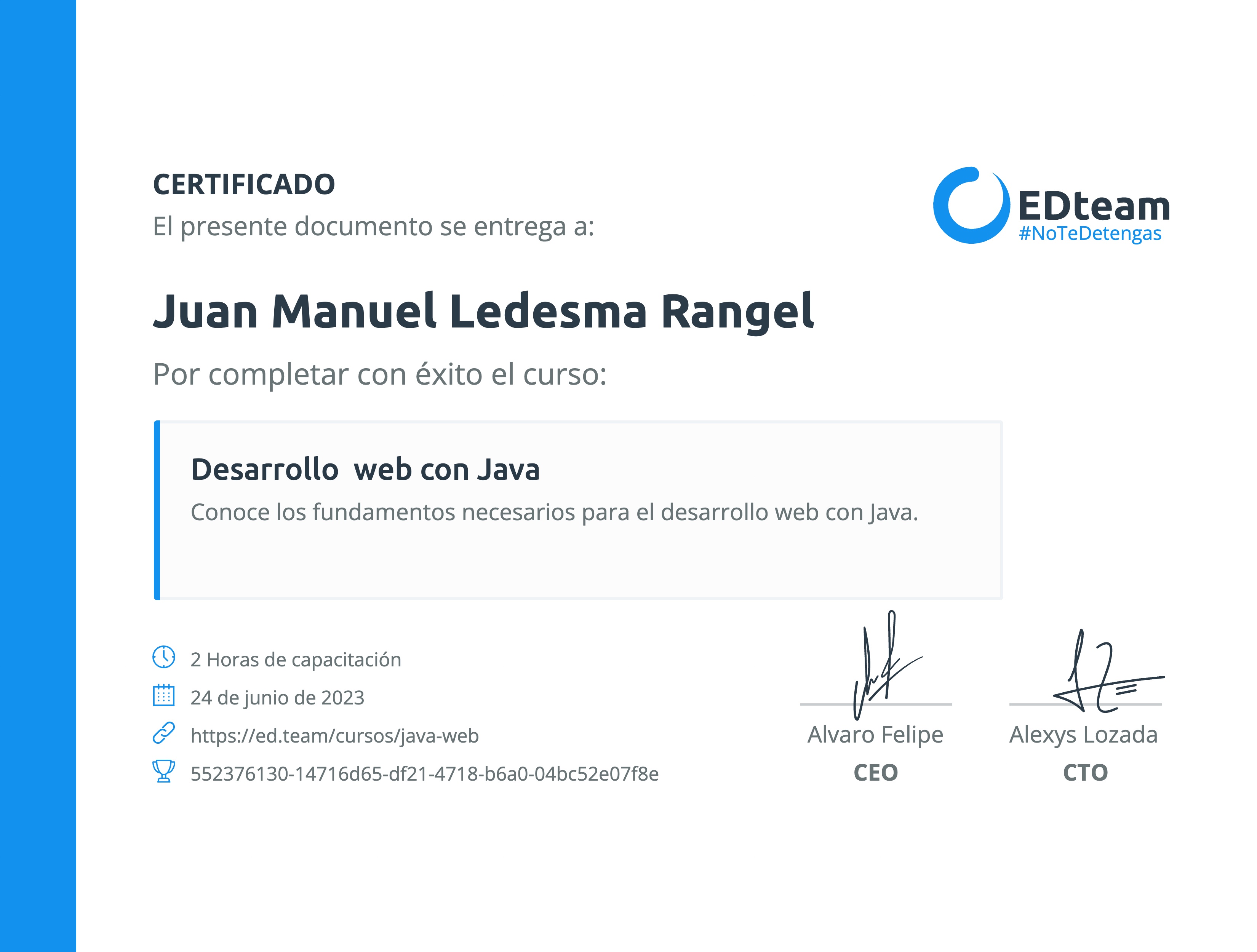 Certificado de curso