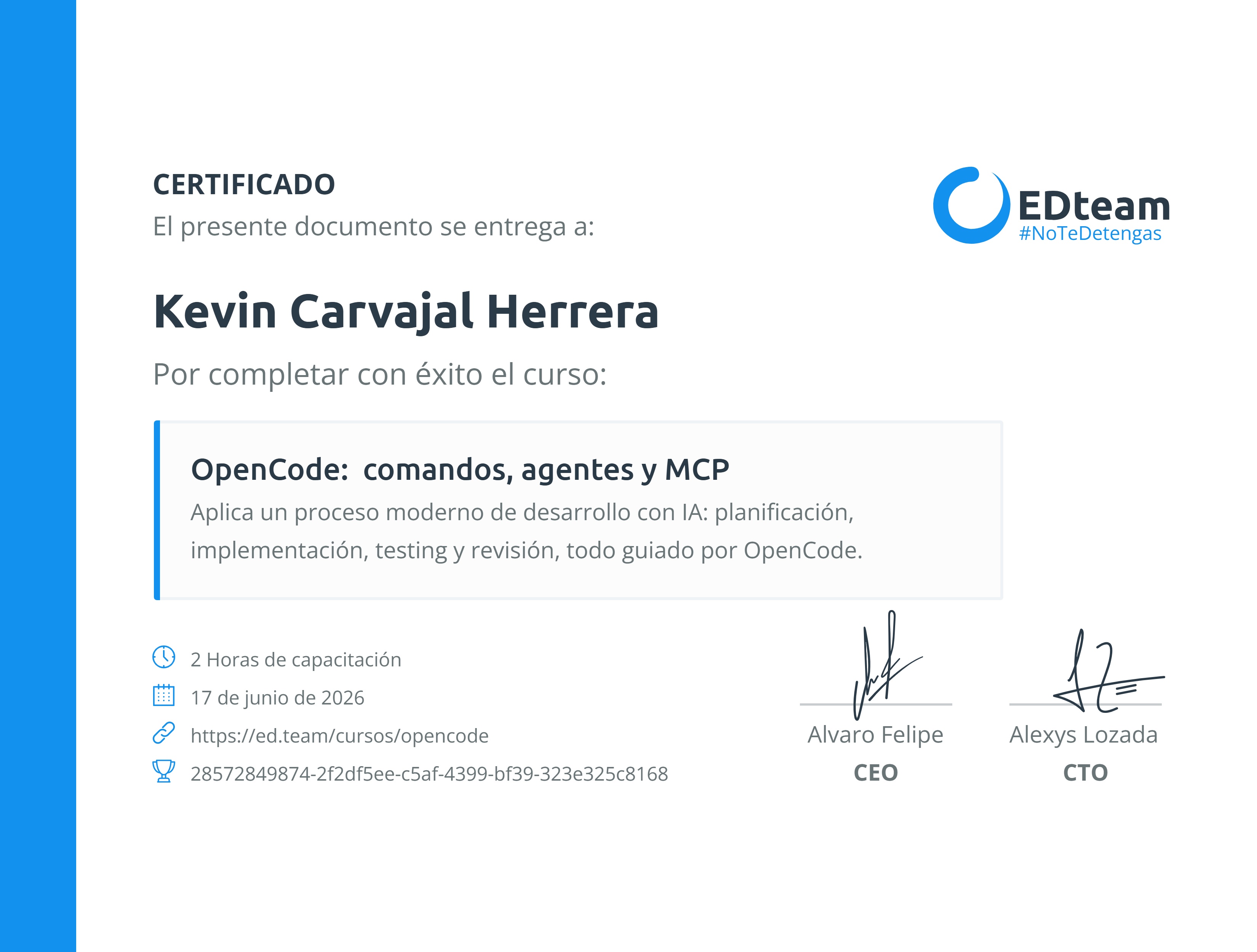 Certificado de curso