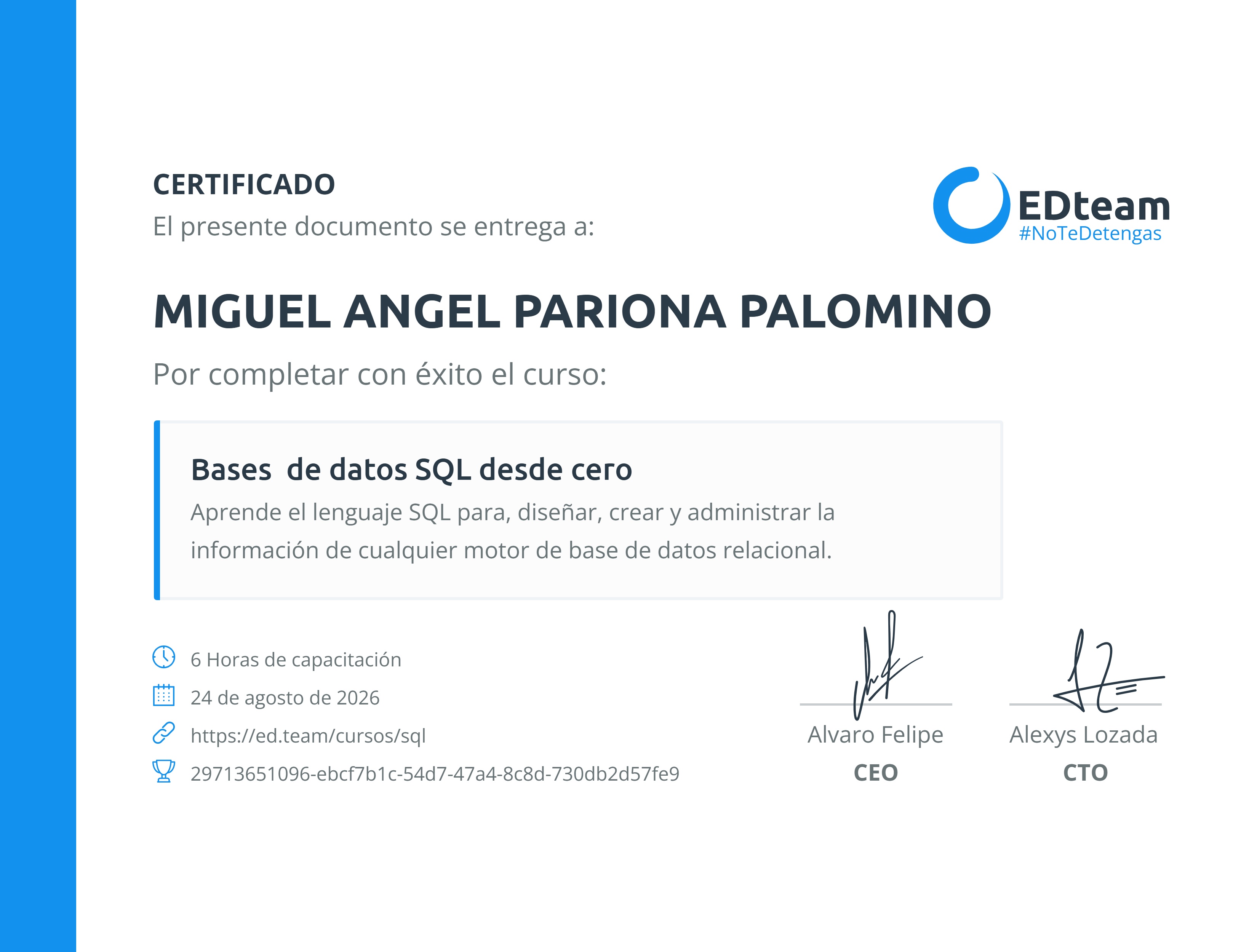 Certificado de curso