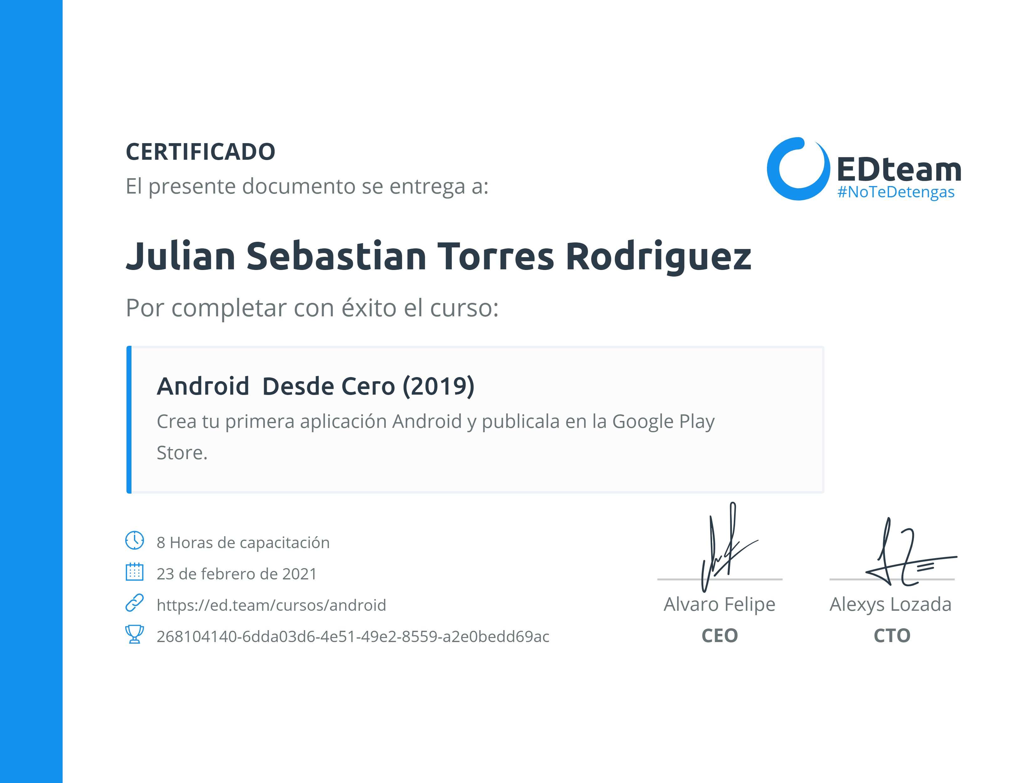 Certificado de curso