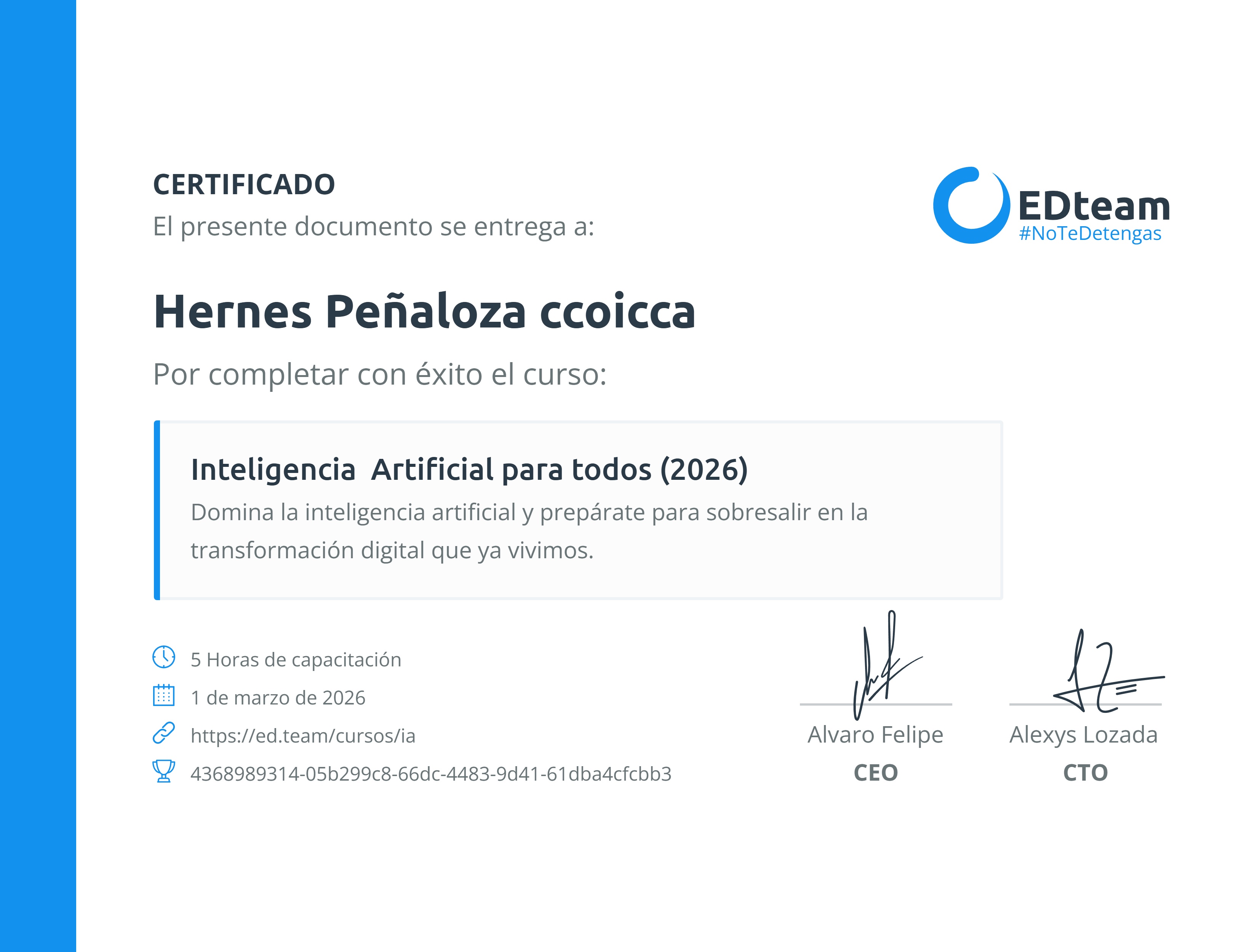 Certificado de curso