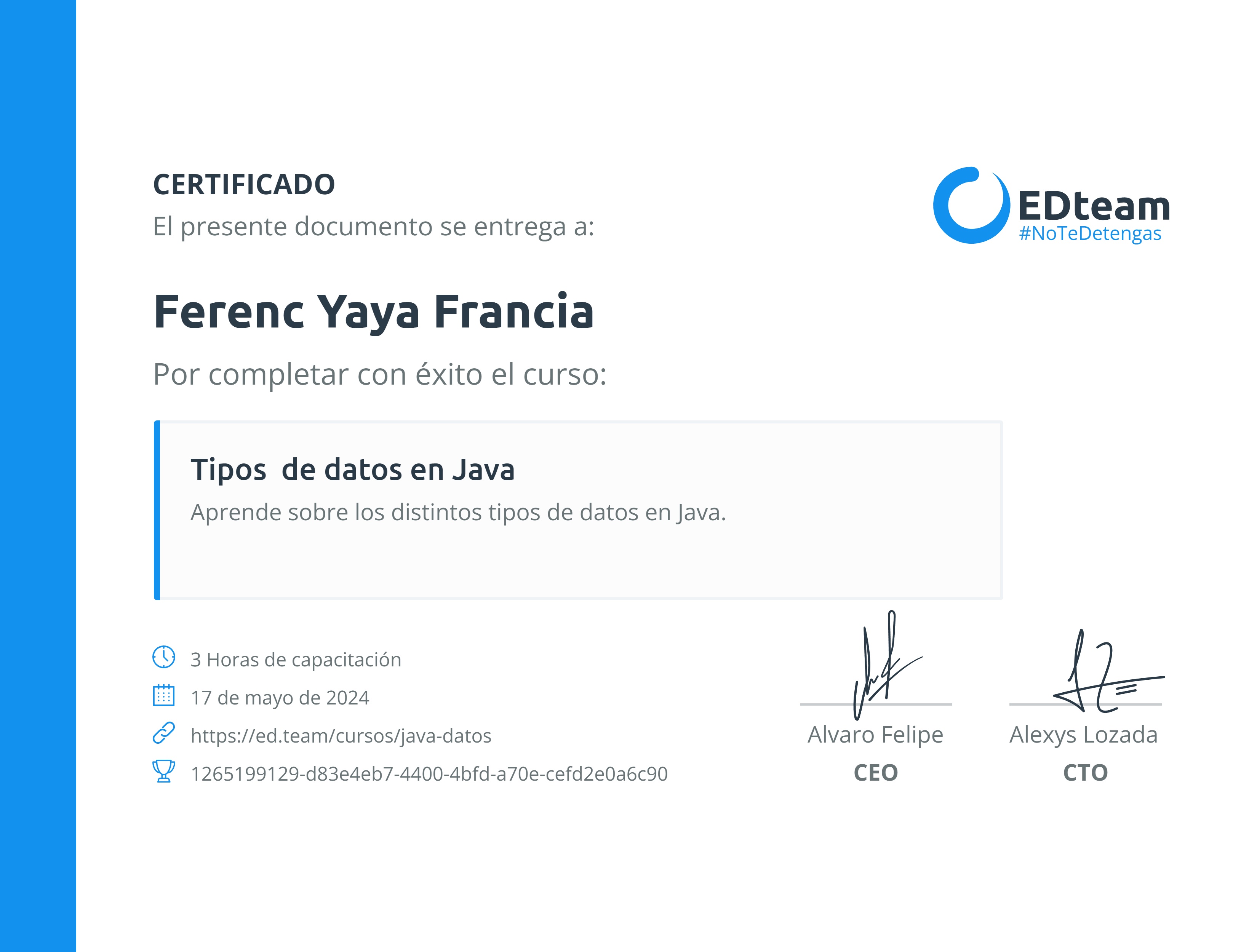 Certificado de curso