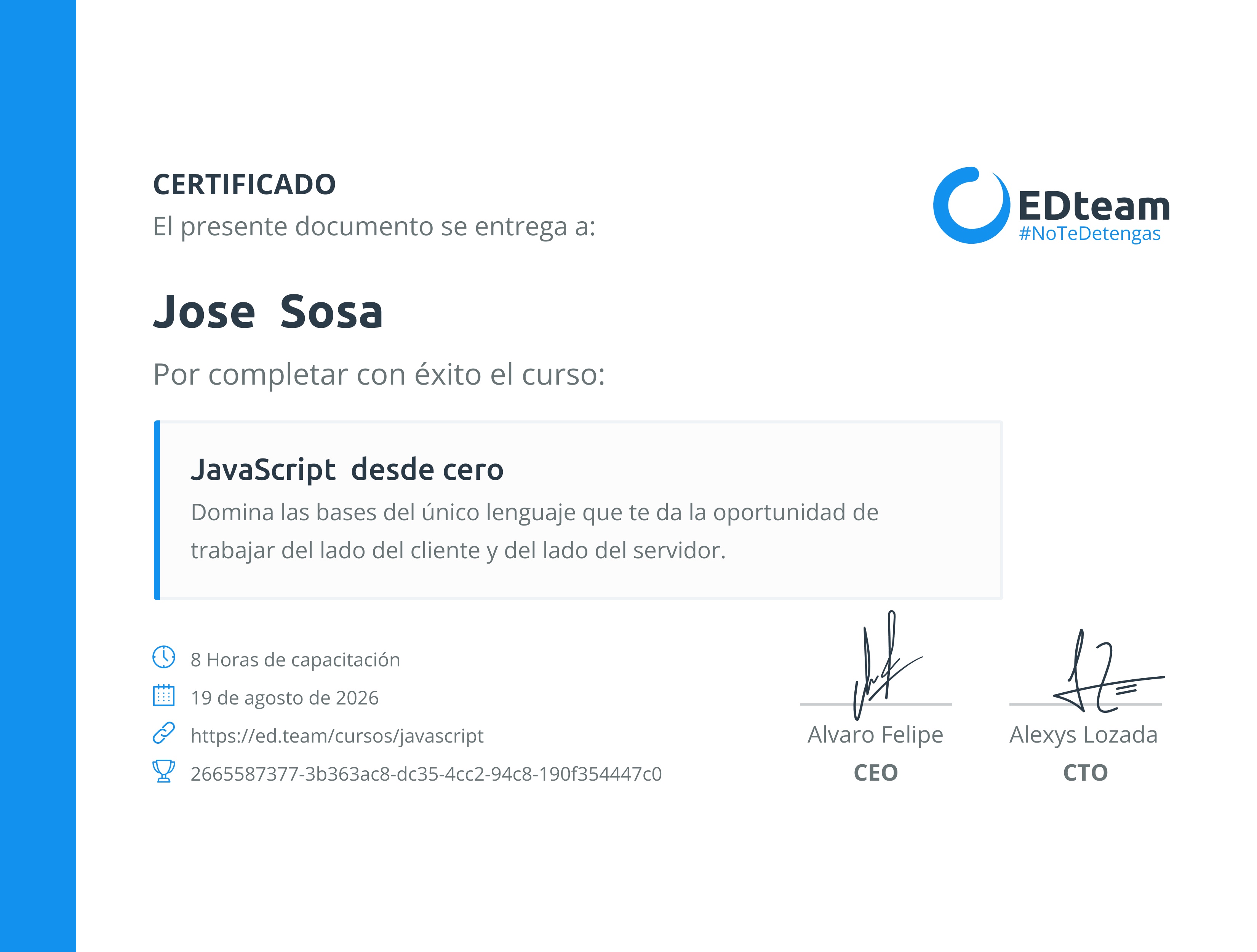 Certificado de curso