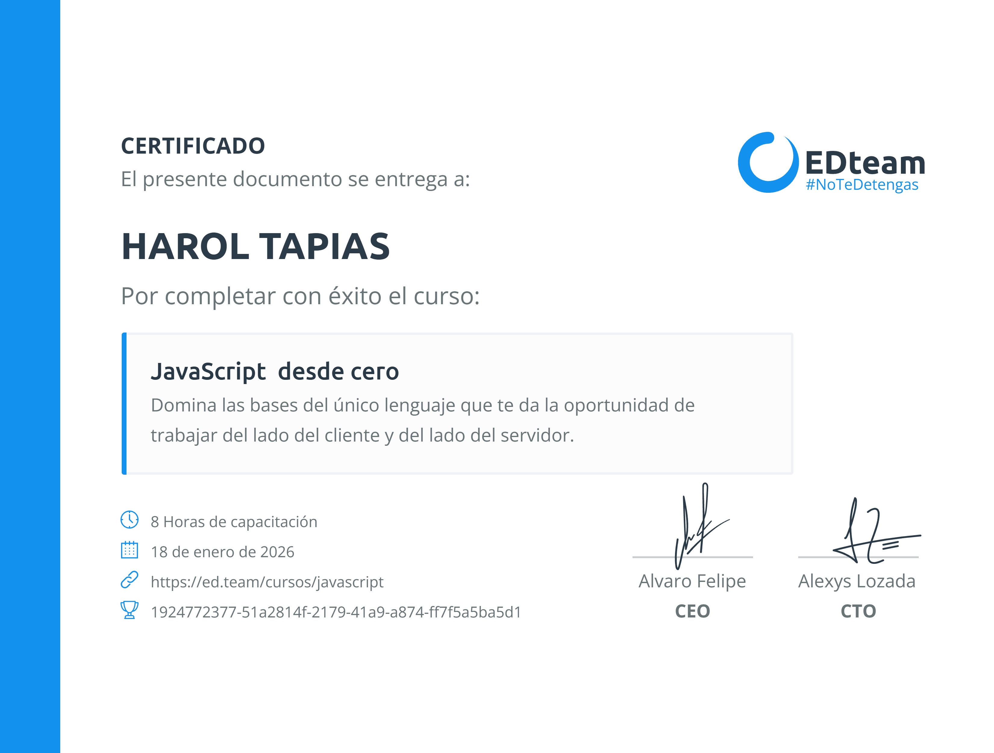 Certificado de curso
