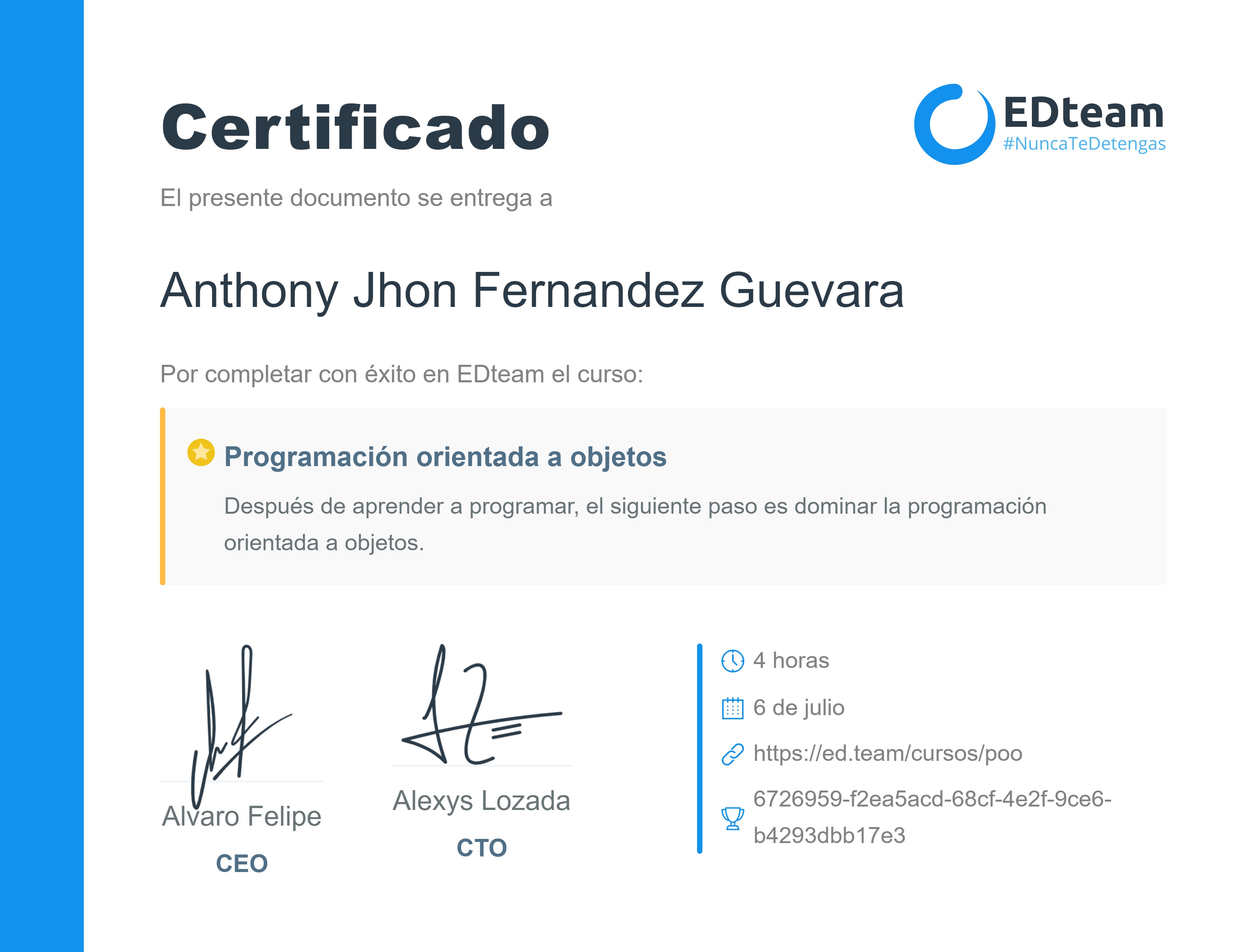 Certificado de curso