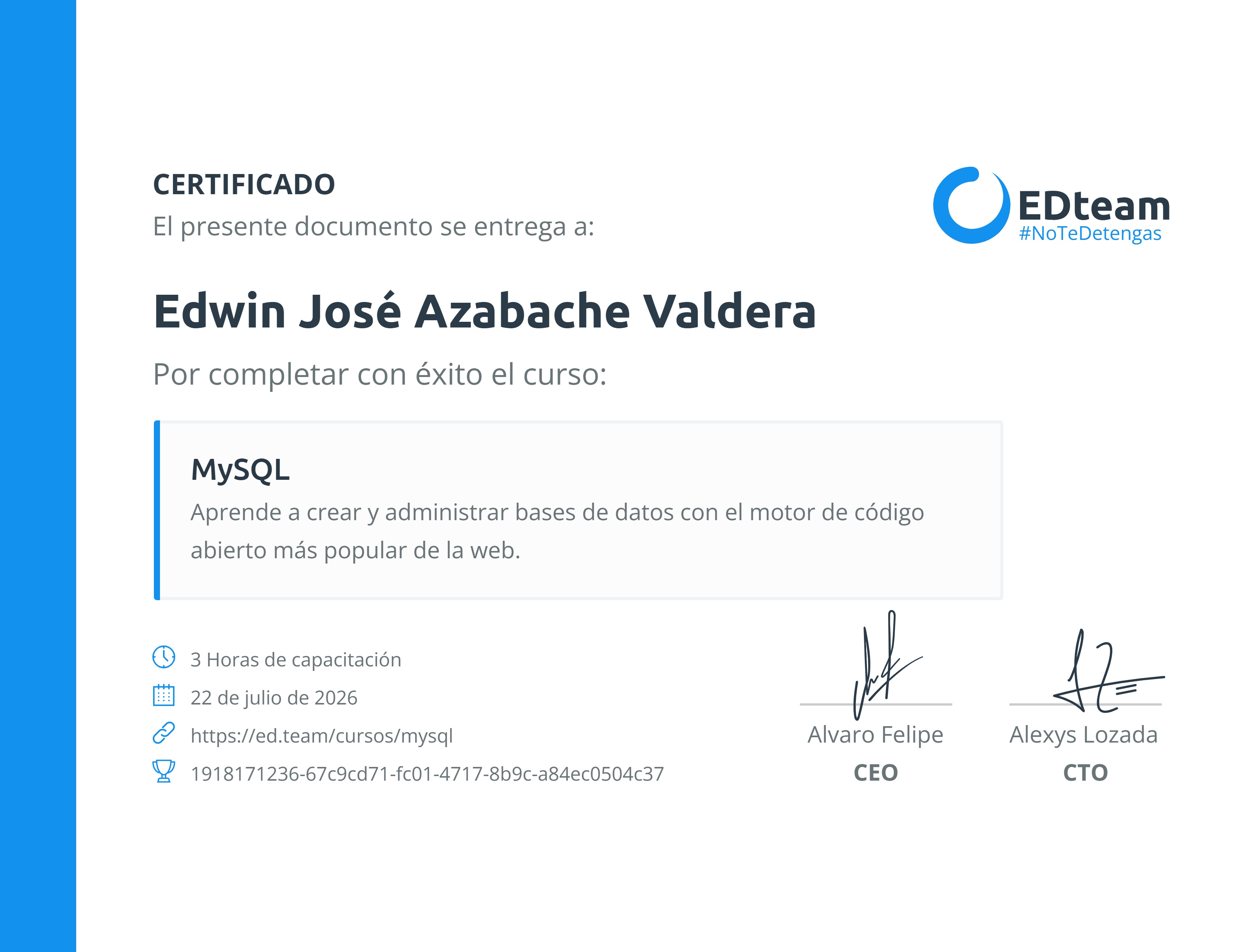 Certificado de curso