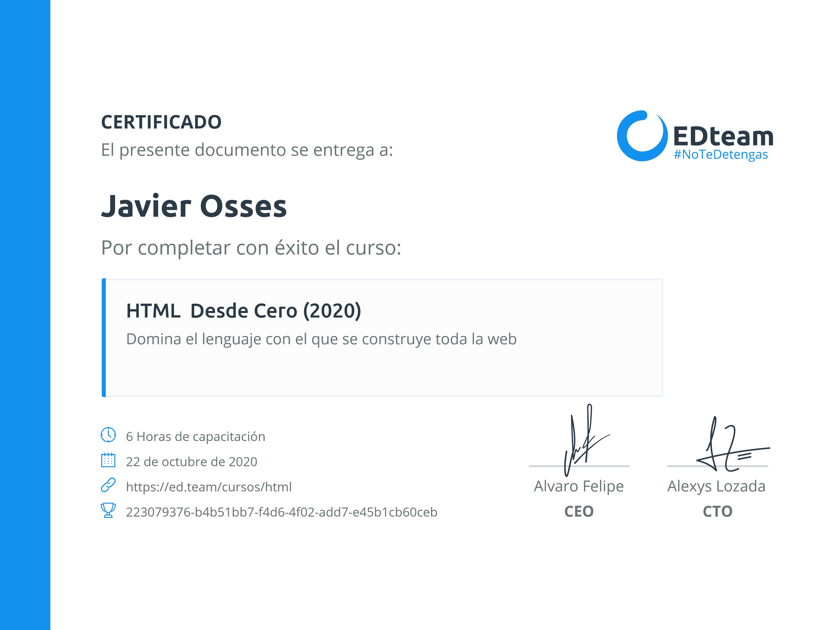Certificado de curso