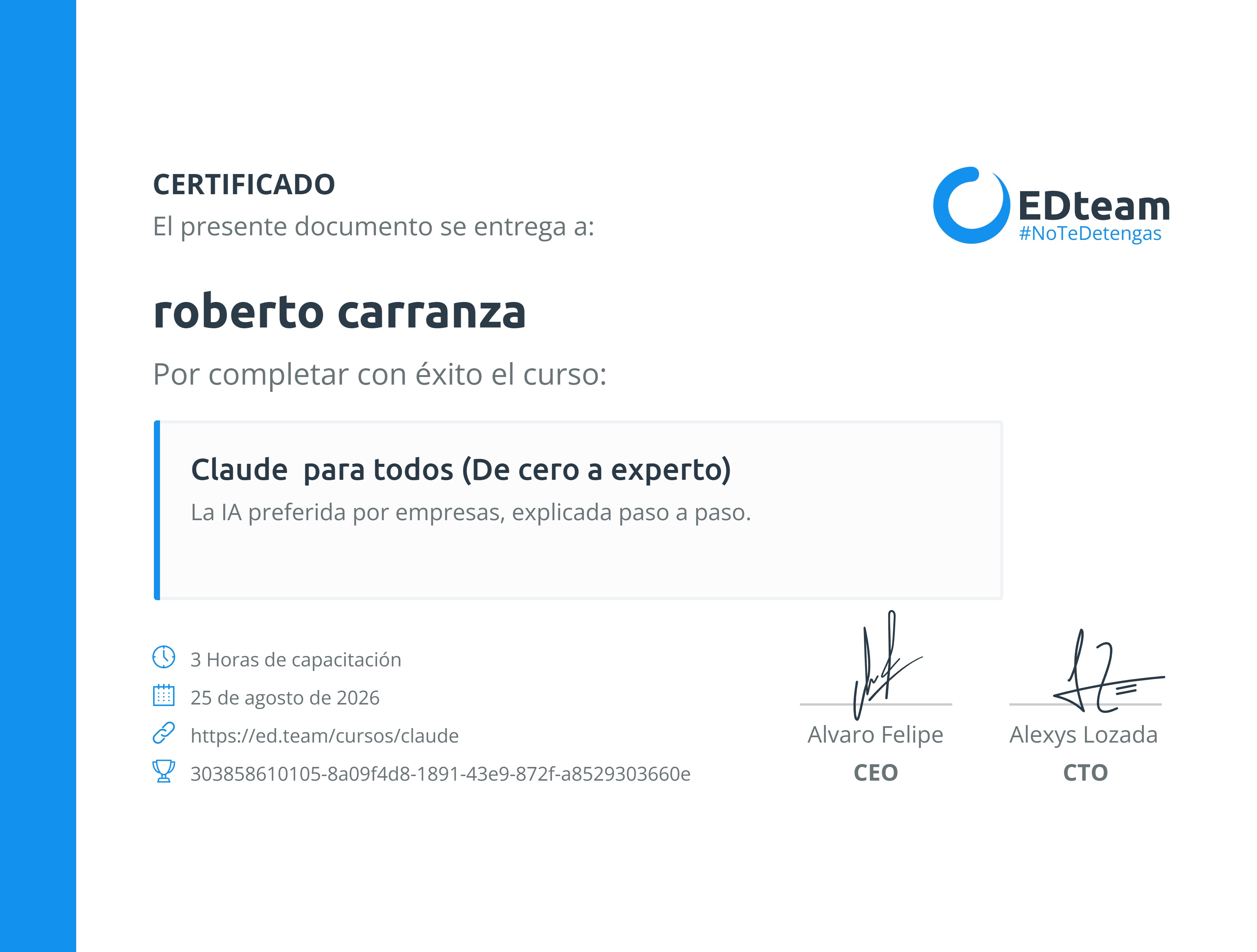Certificado de curso