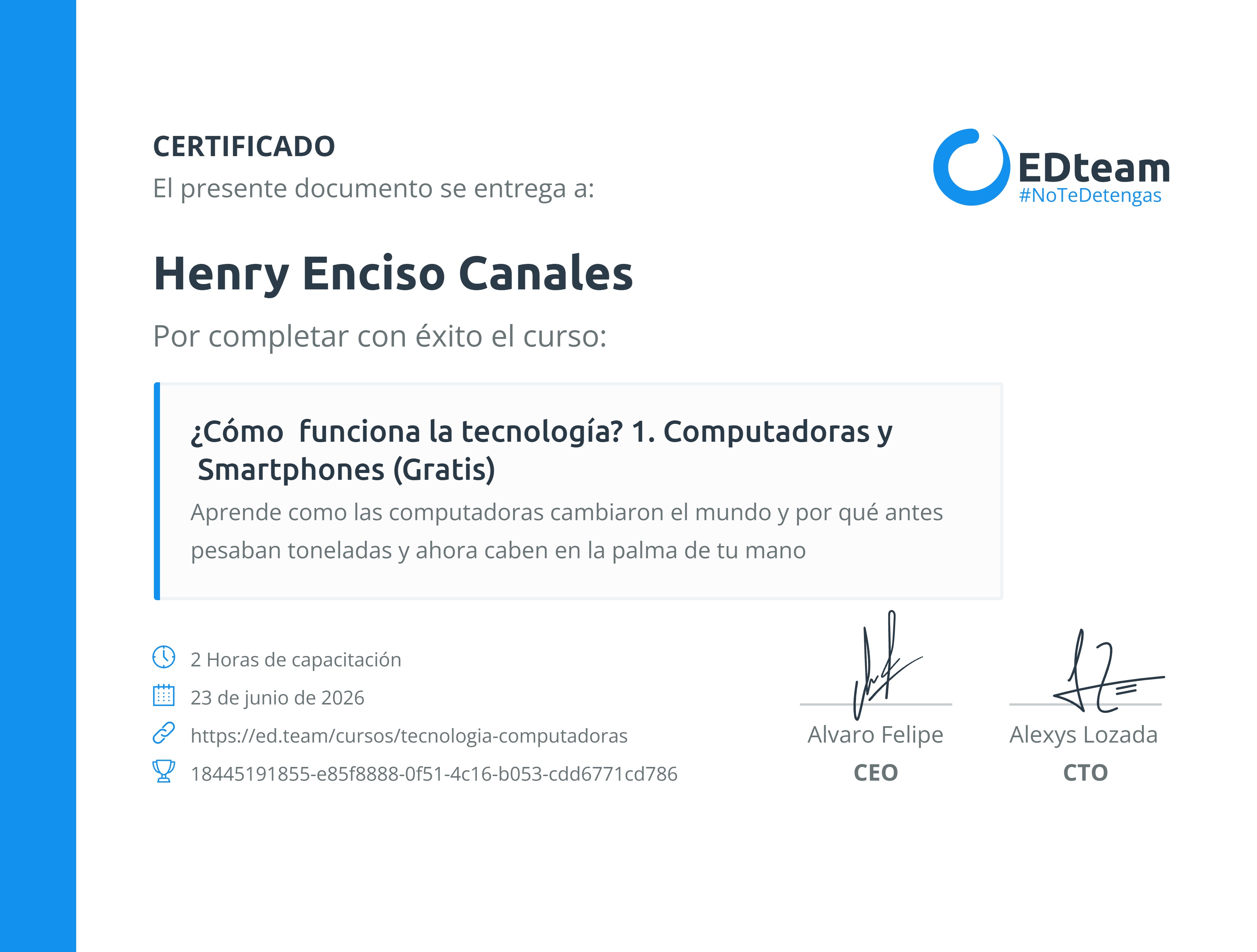 Certificado de curso