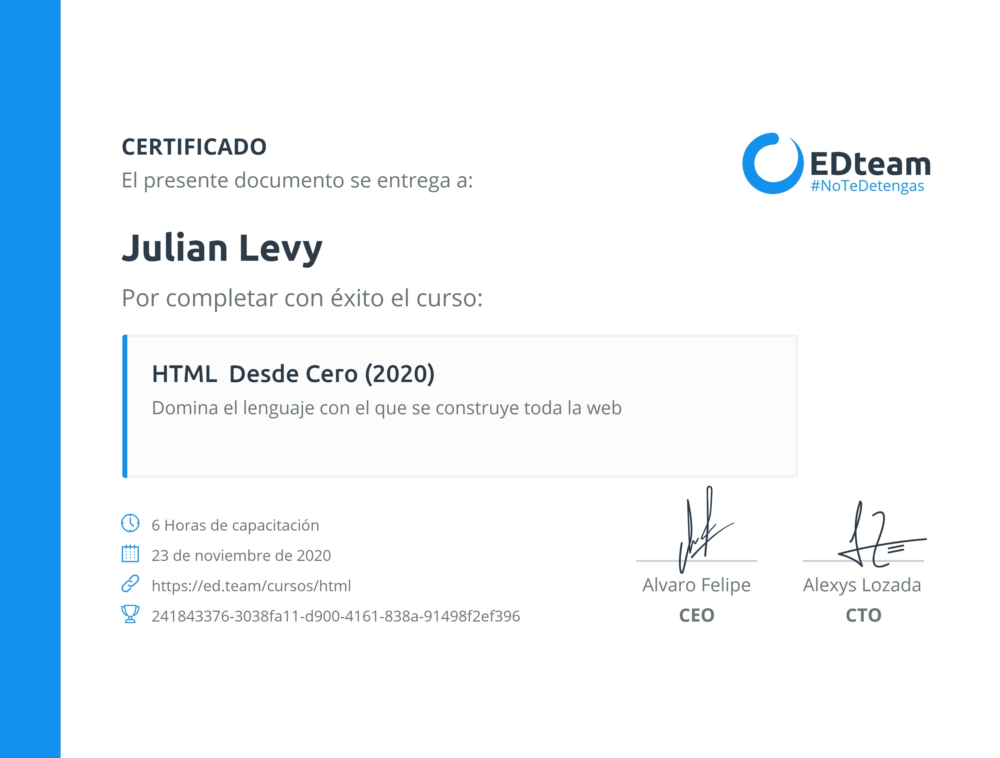 Certificado de curso