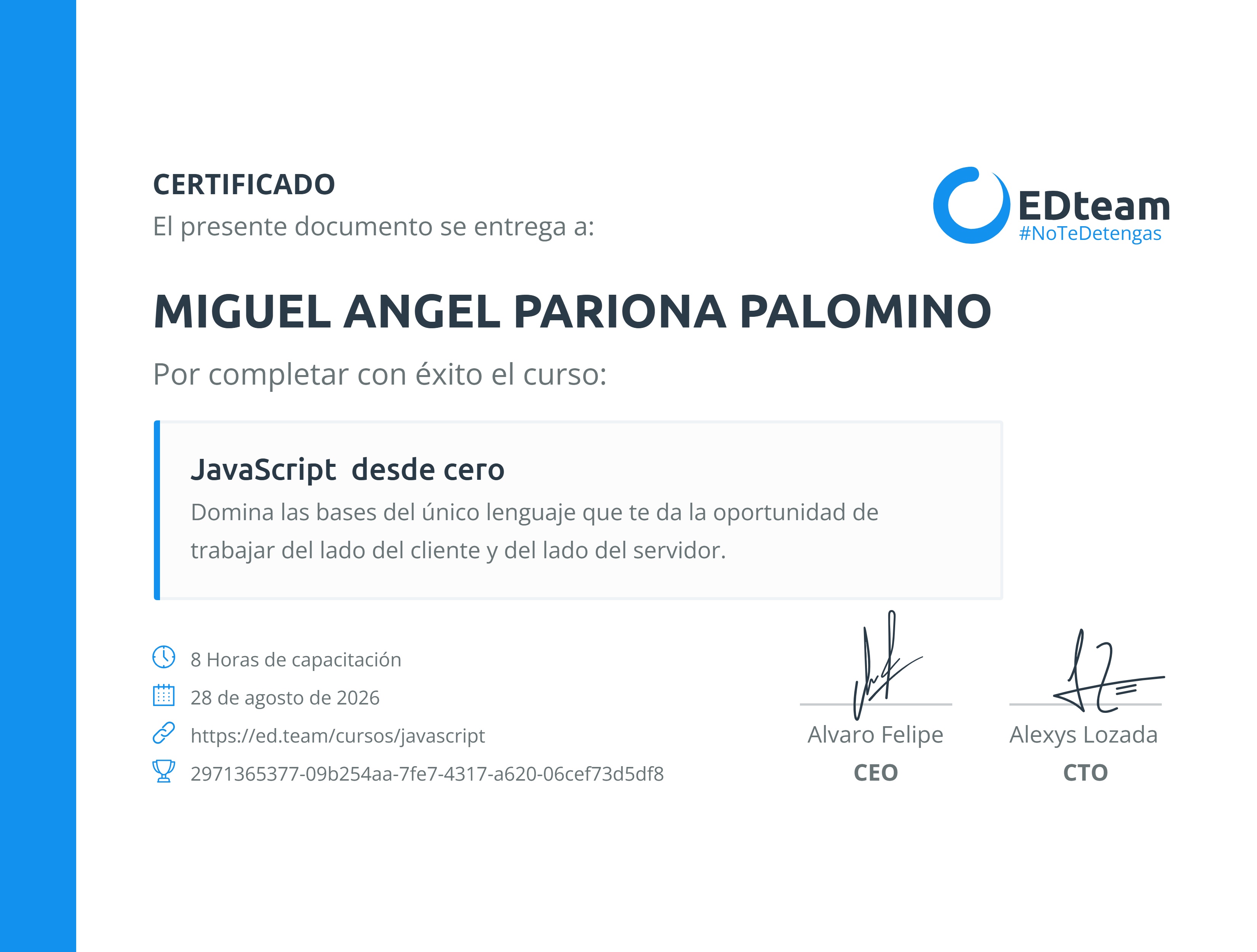 Certificado de curso