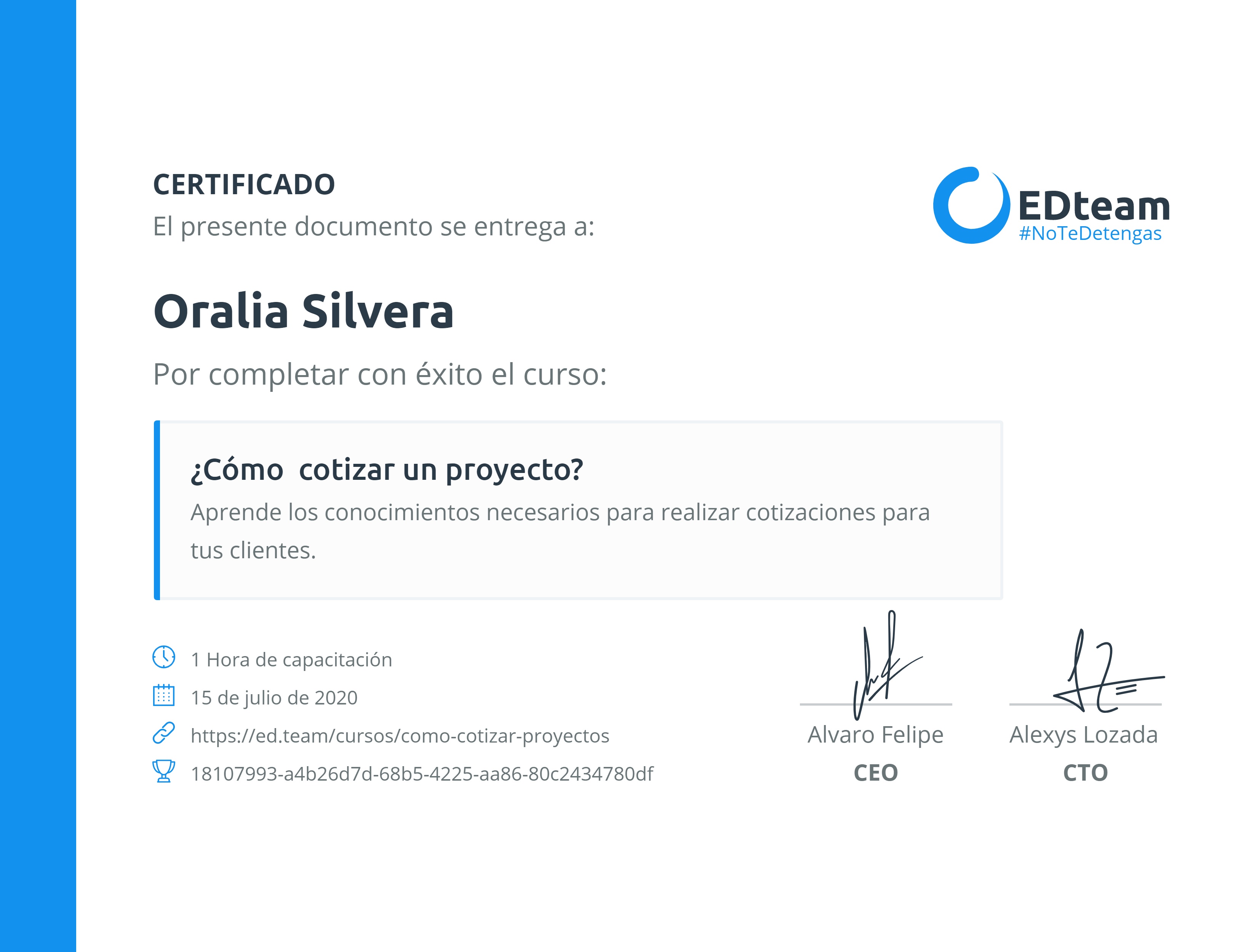 Certificado de curso
