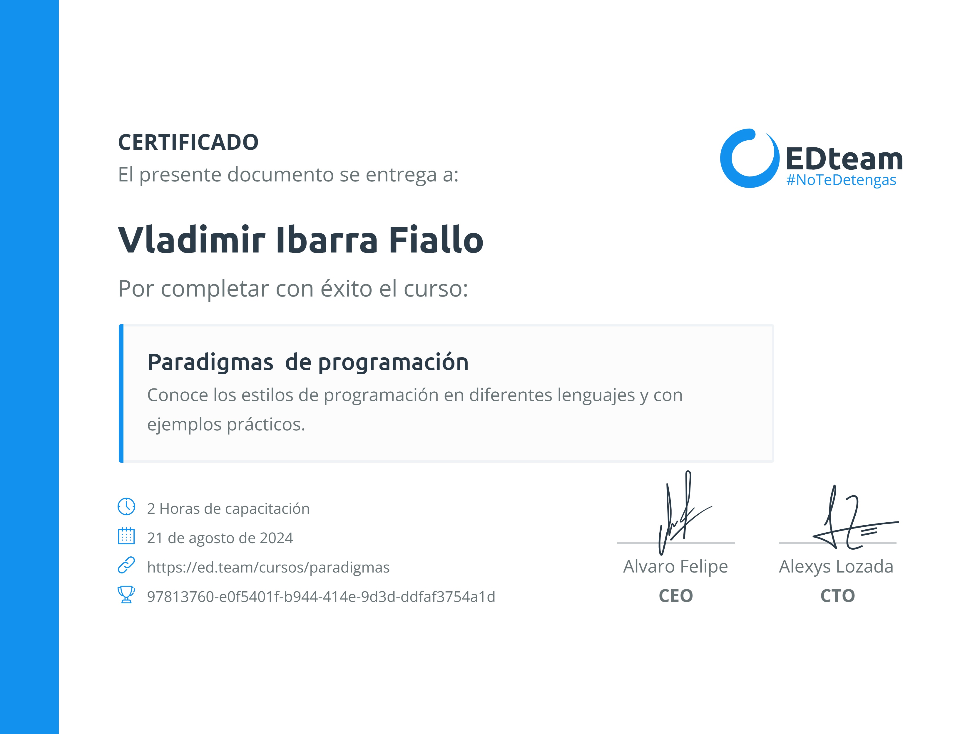Certificado de curso
