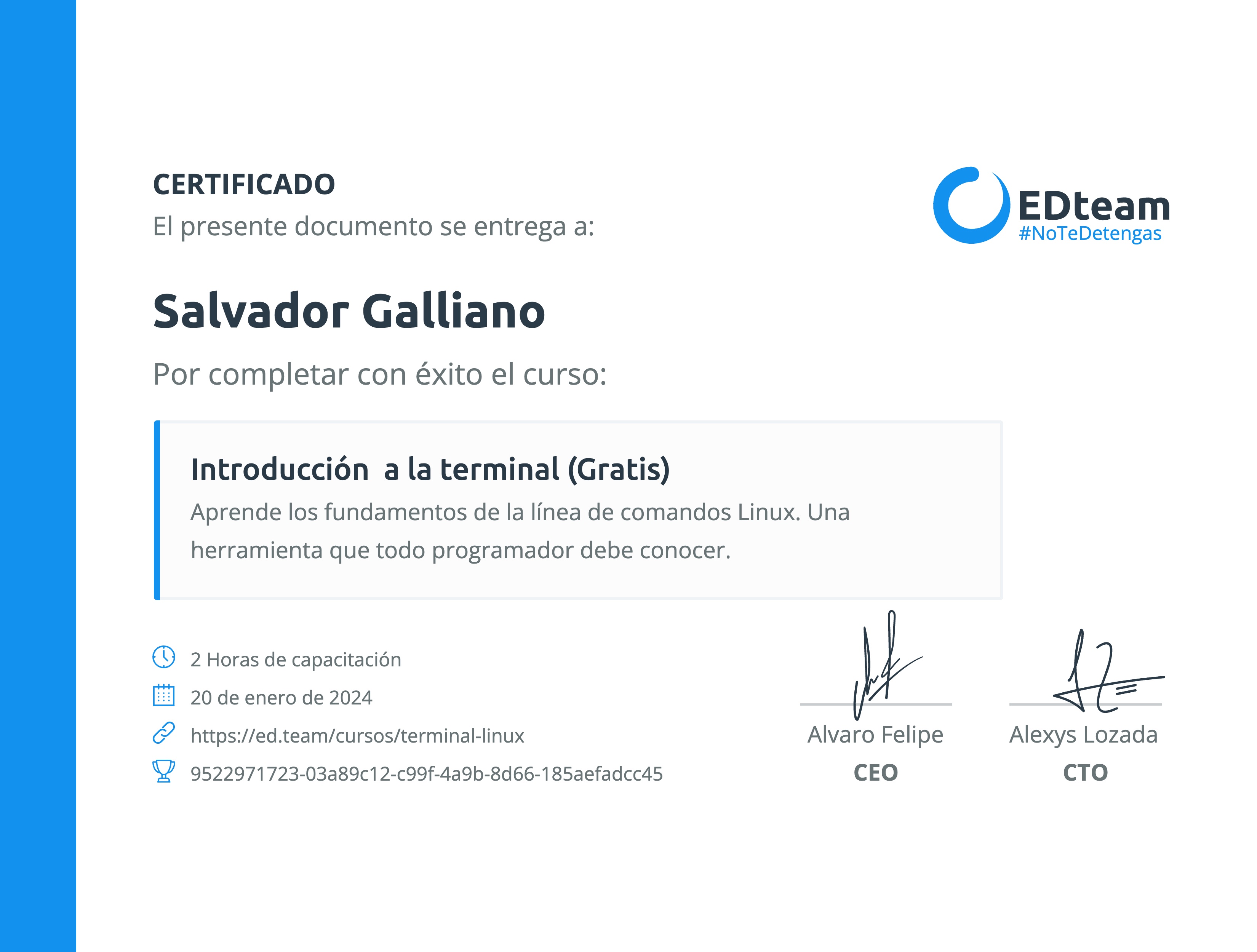 Certificado de curso