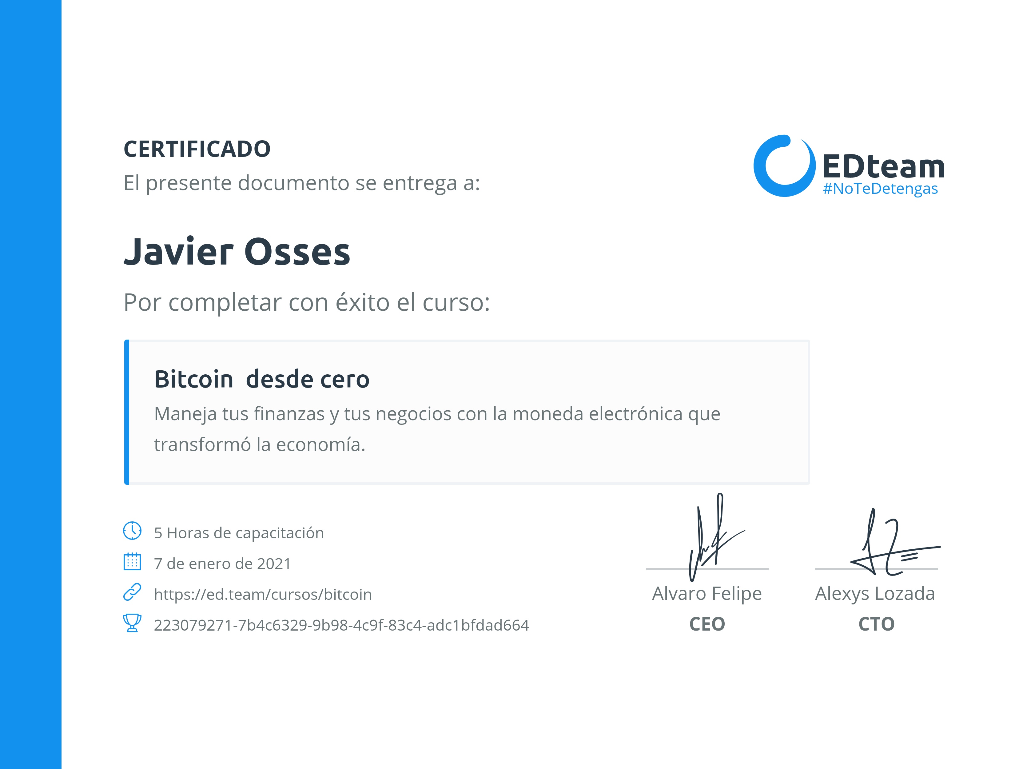 Certificado de curso